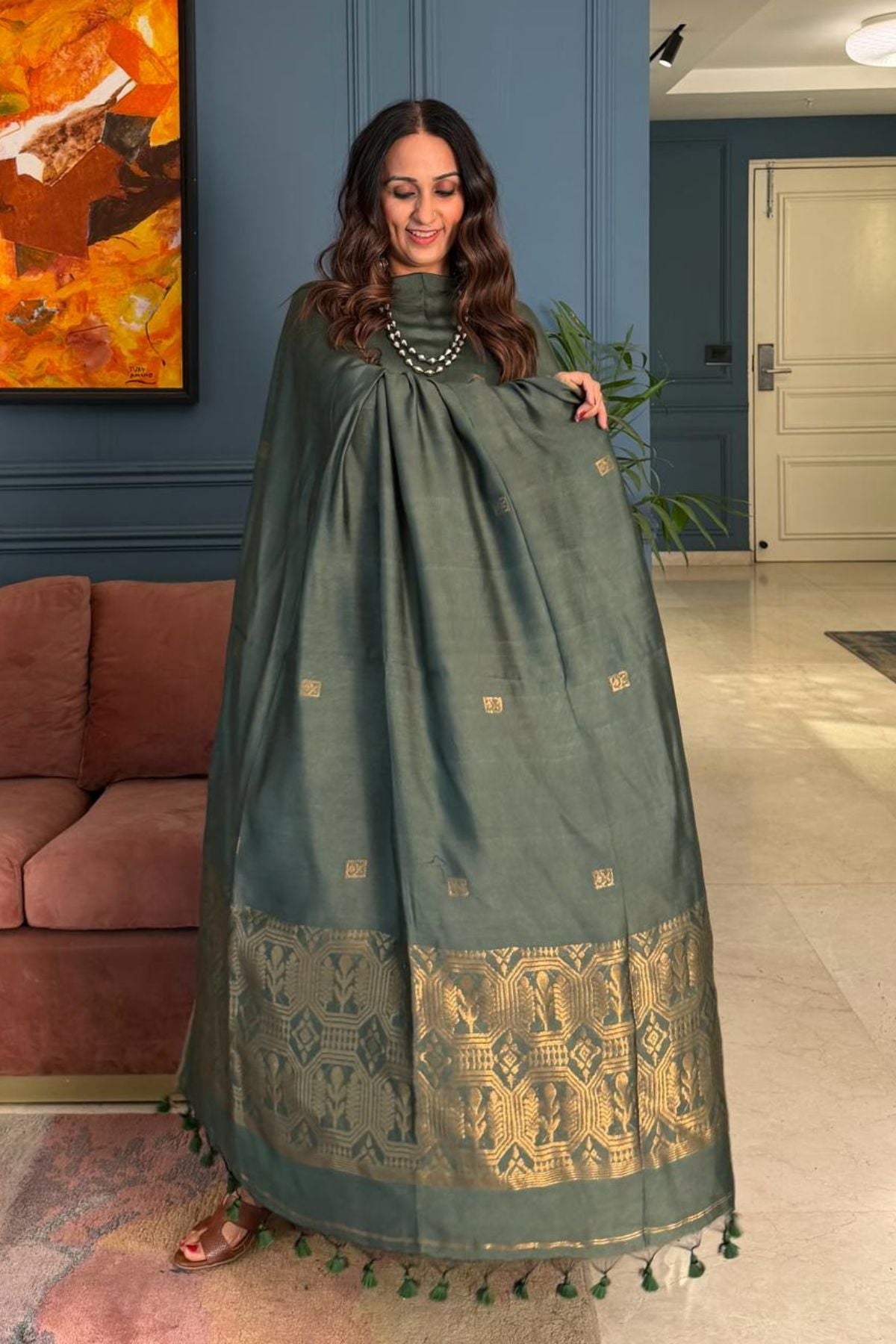 Premium Bangalore cotton with Banarasi weave kurta dupatta sets