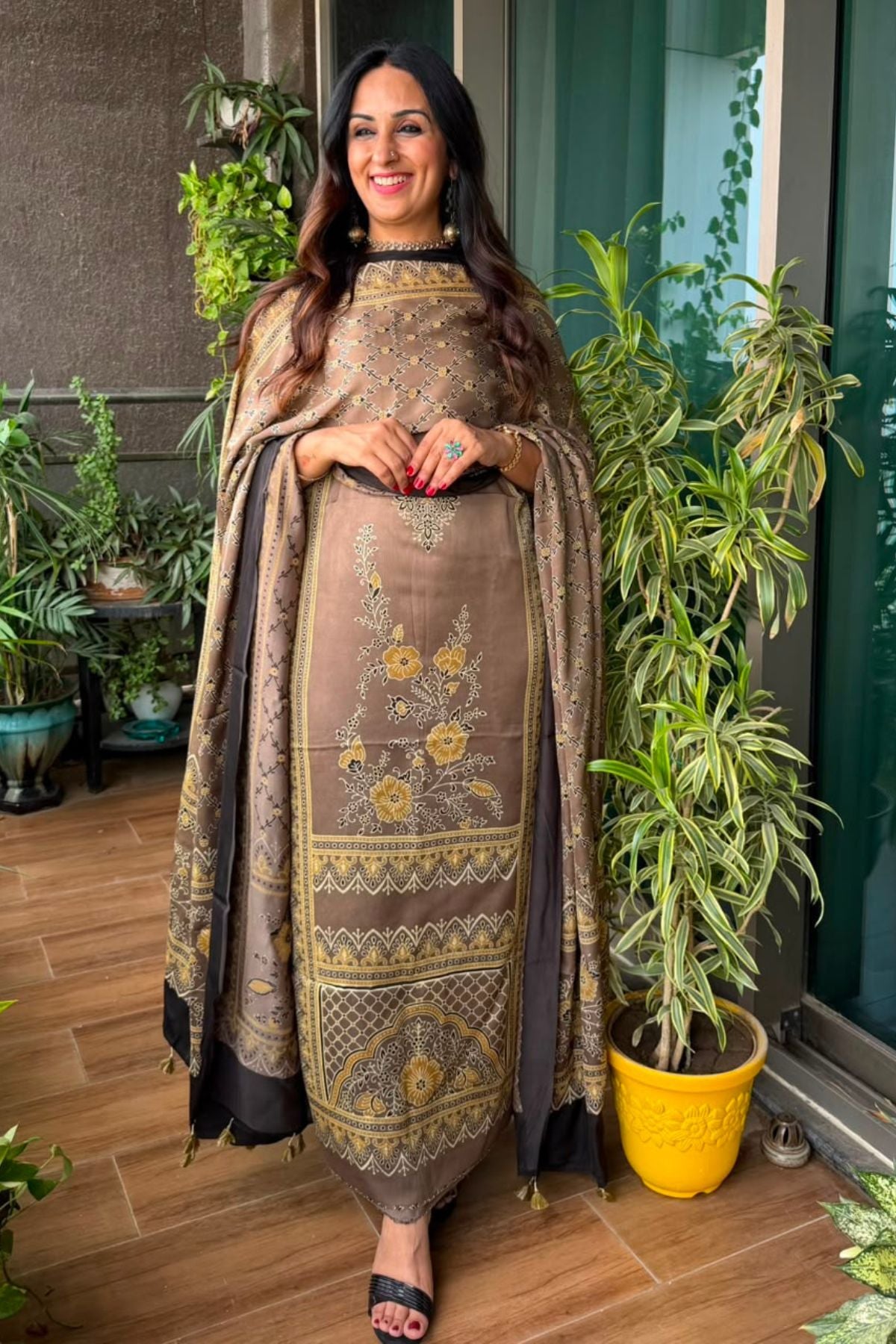 Ajrakh Modal Kurta Dupatta Set