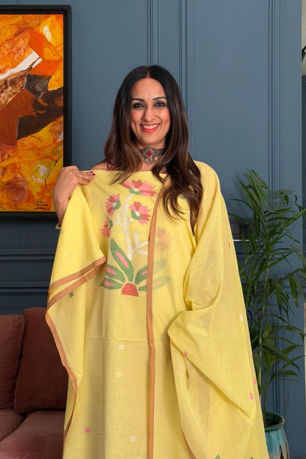 Jamdani pure cotton kurta dupatta sets!!