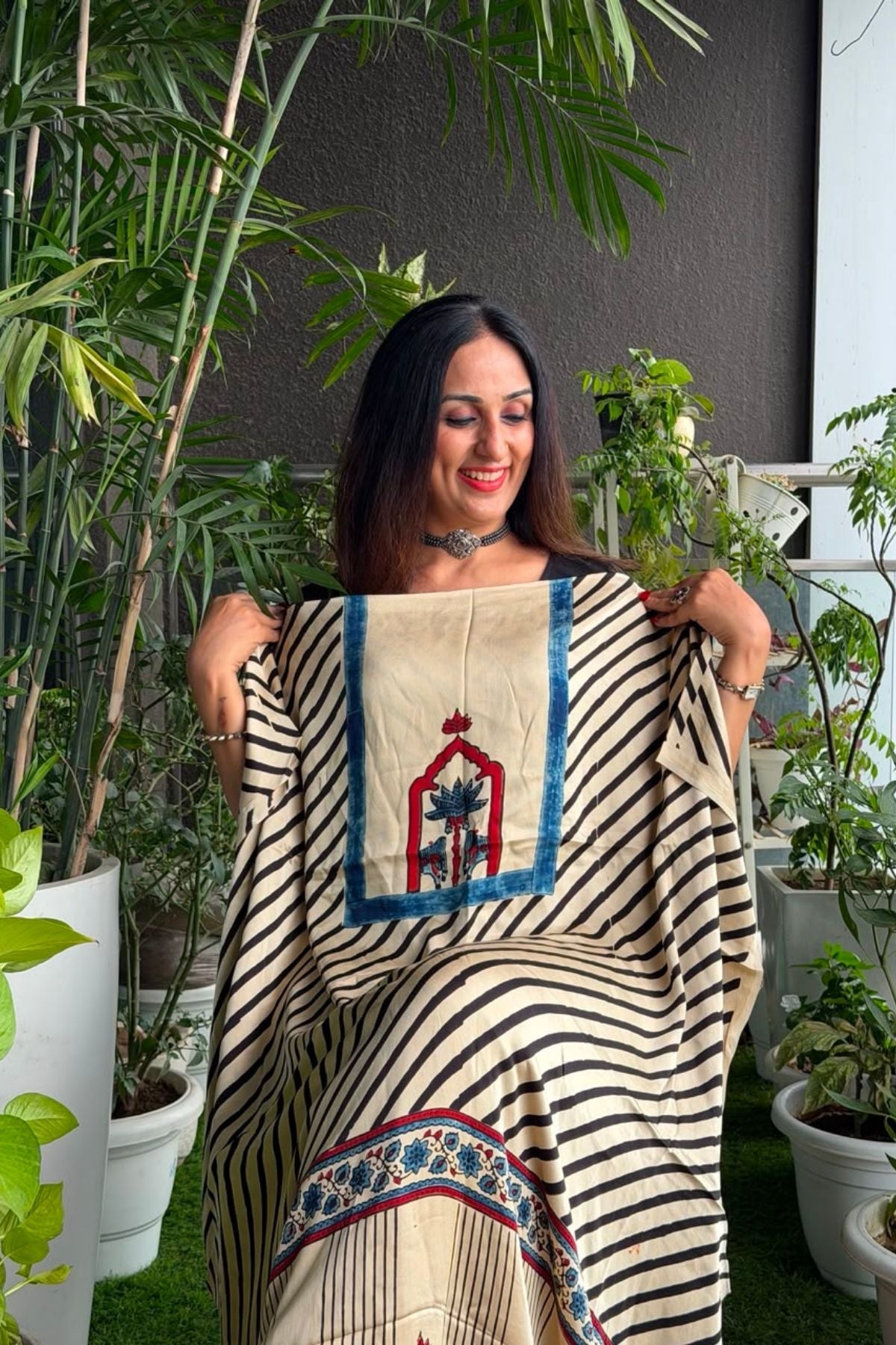 Ajrakh kurta fabric on pure modal !!