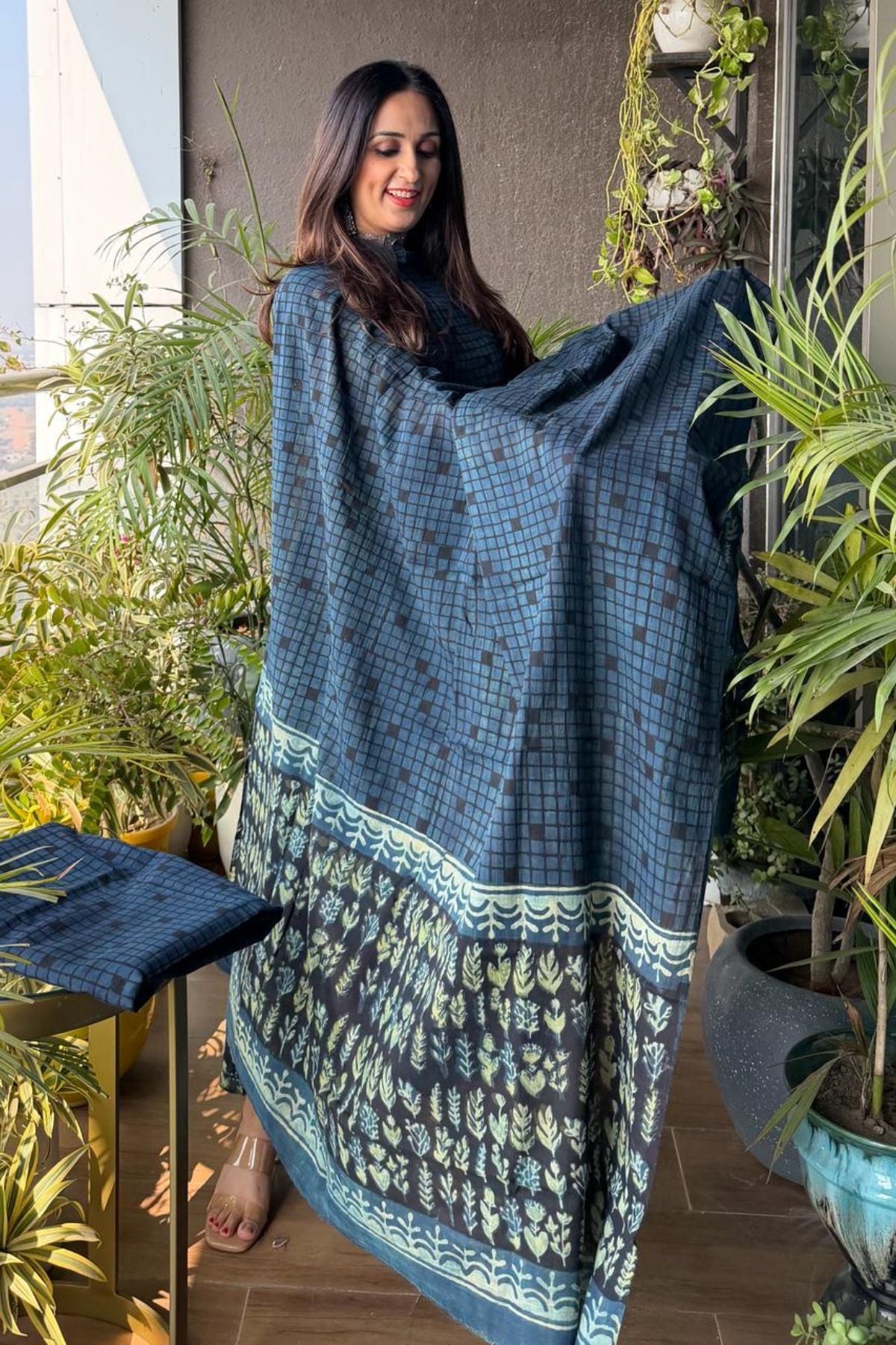 Handblocked full suit sets in pure cotton!!