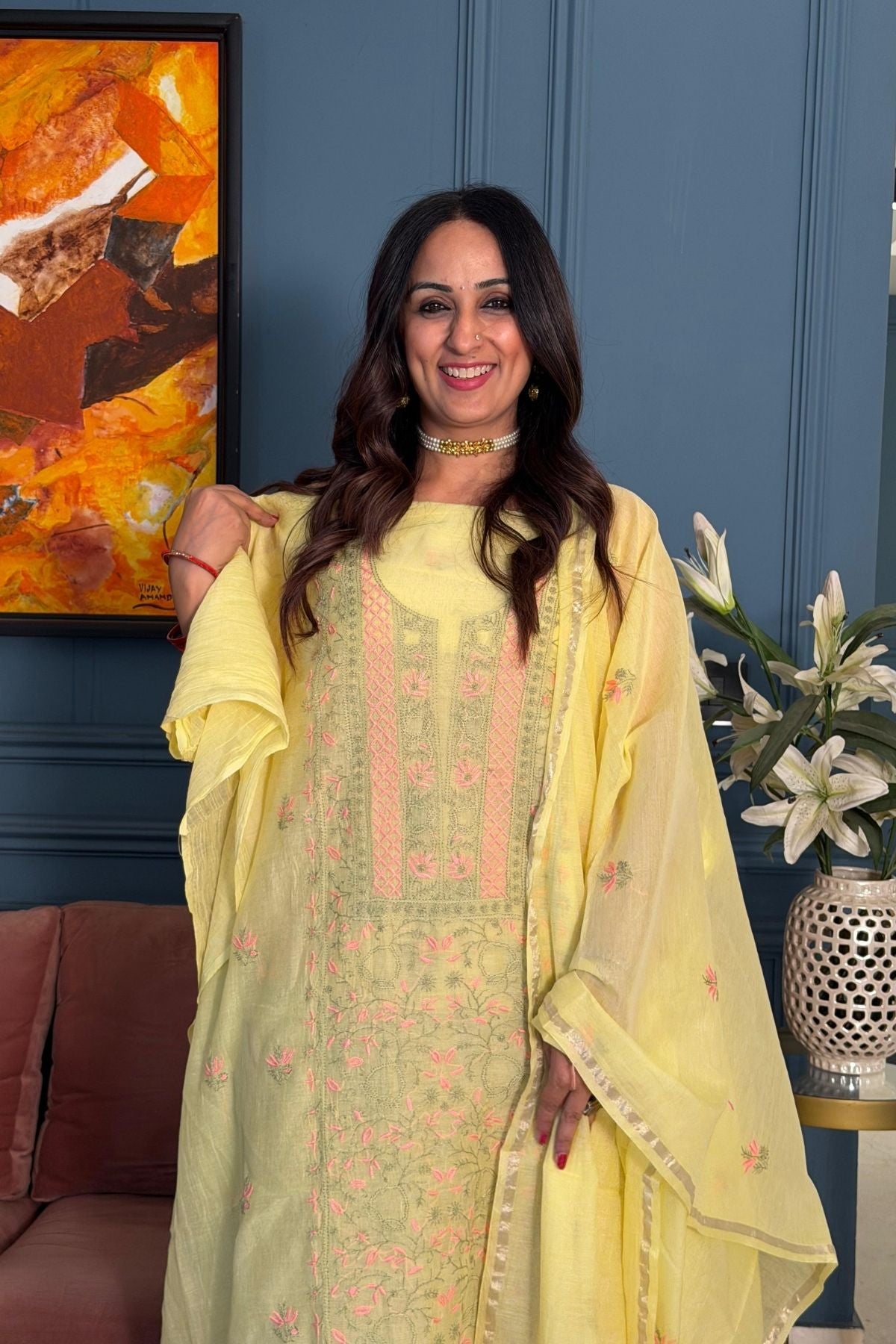 Chikankari on pure Mul cotton!!
