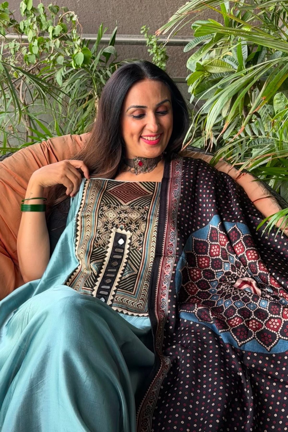 Handcrafted Kutch mirror work Mashru silk full sets!!