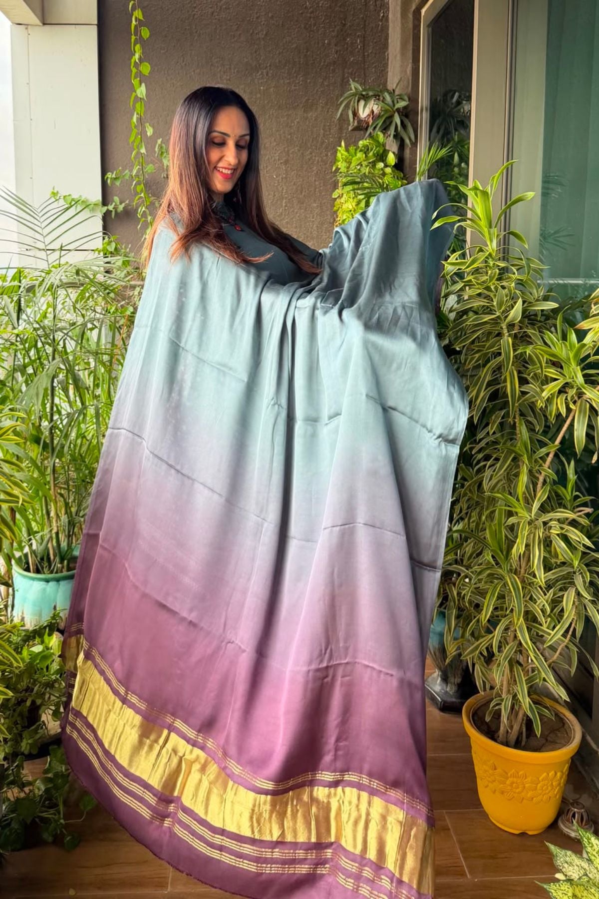 Handcrafted Bandhani ombré kurta dupatta set on pure modal!!