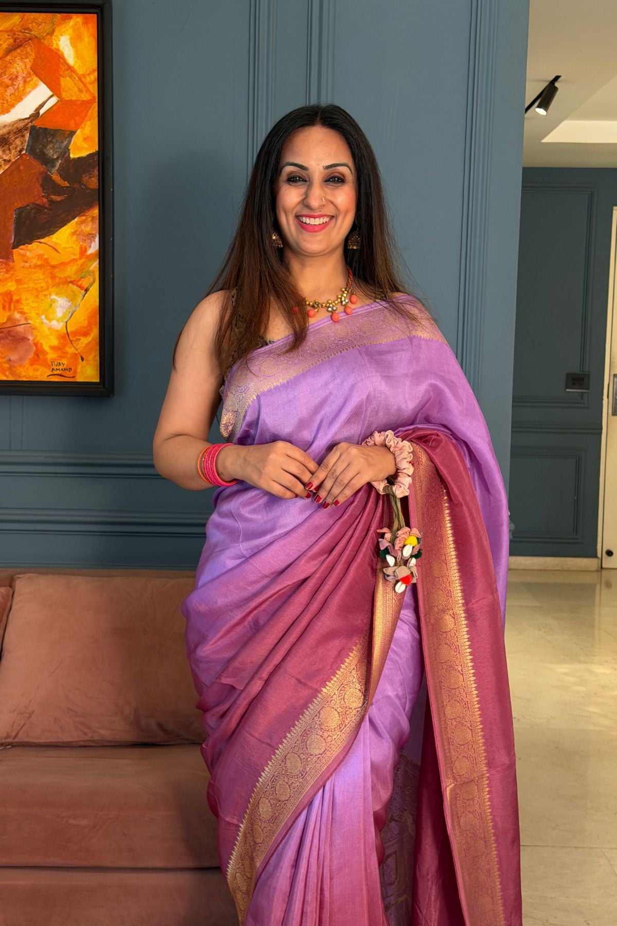 Ombré Dola silk saree with zari weave!!