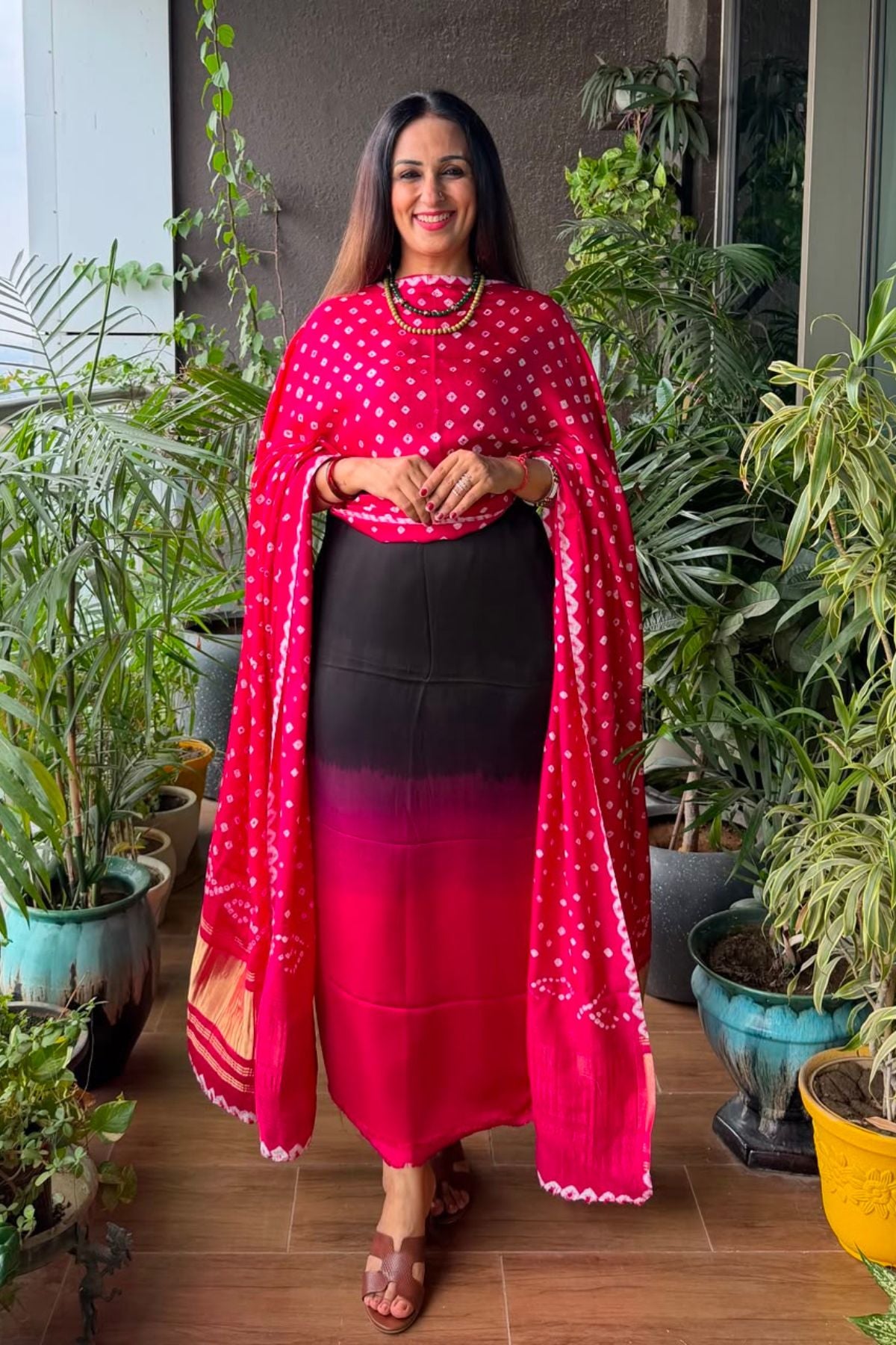 Ombré kurta dupatta set on pure modal Satin