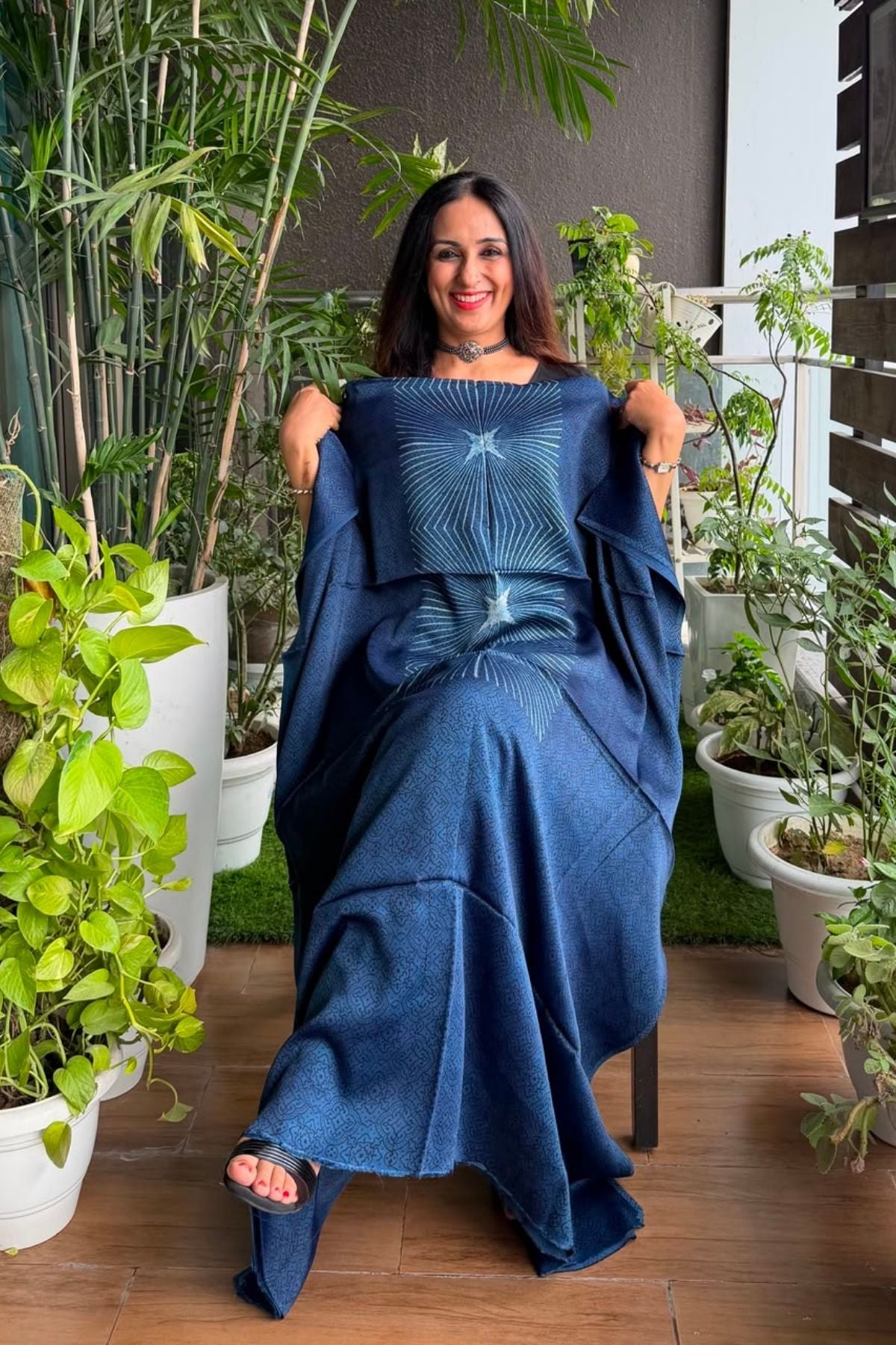 Ajrakh kurta fabric on pure modal !!
