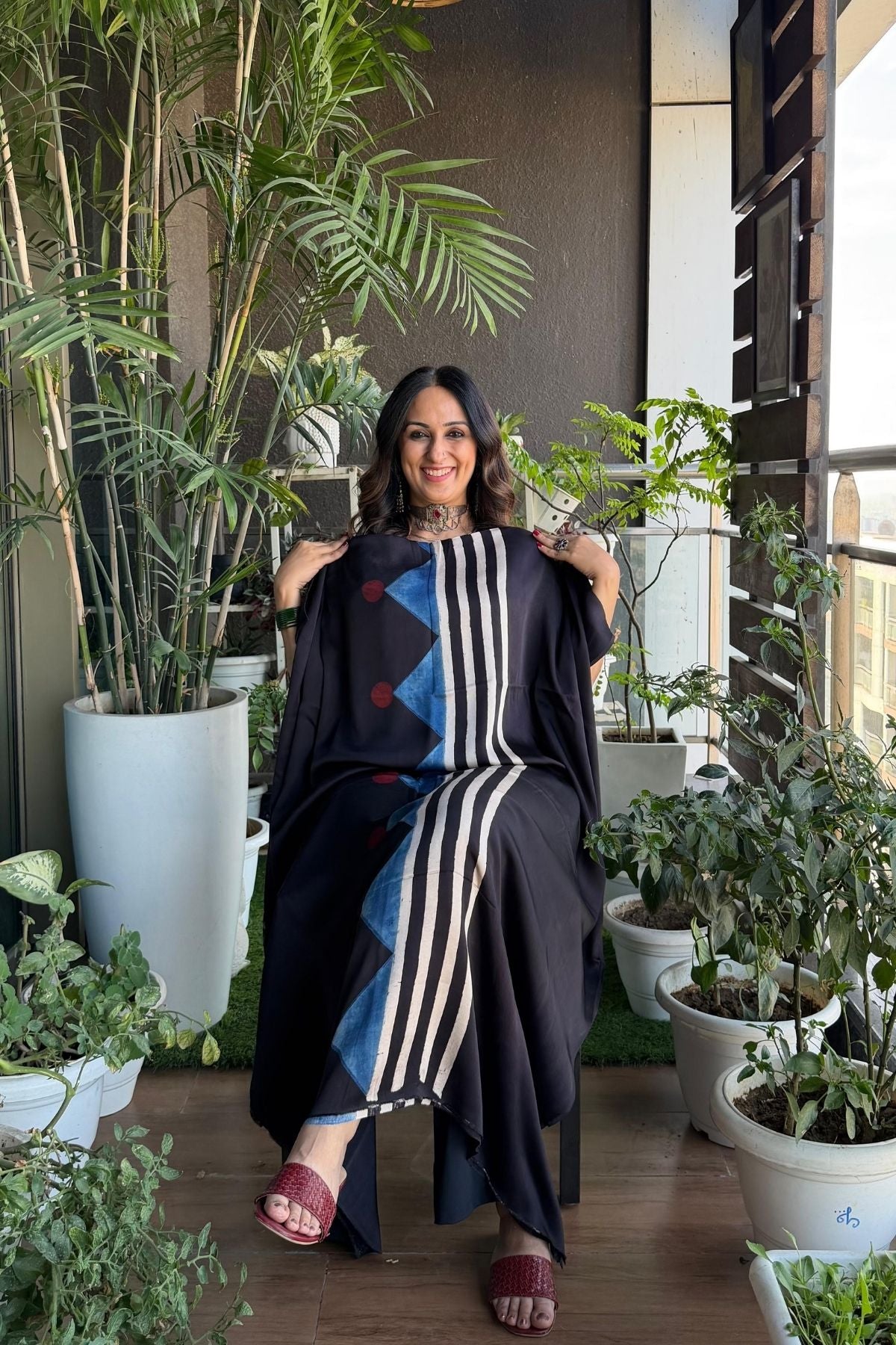 Ajrakh kurta fabric on pure modal !!