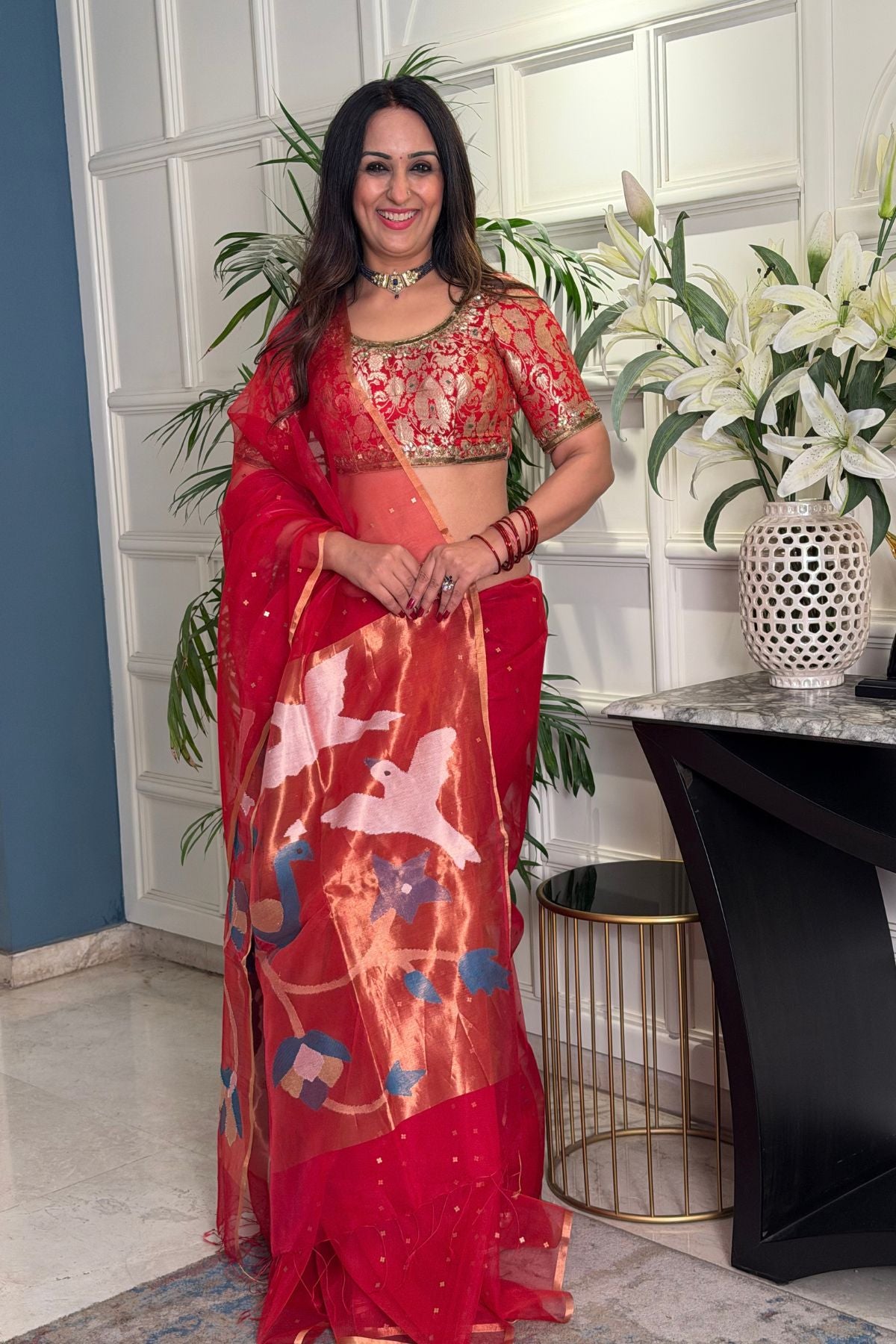 Handcrafted Muslin Jamdani Saree!!