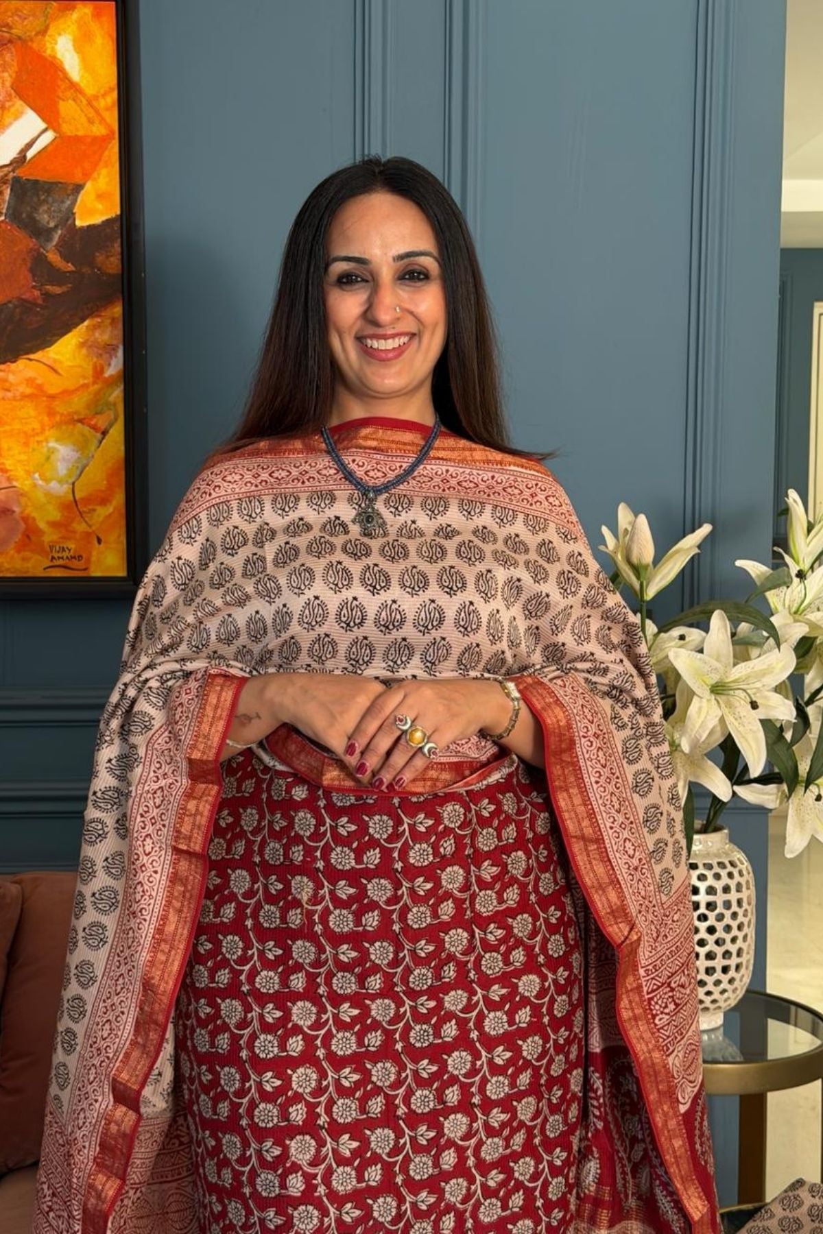 Handblocked Bagh full sets on pure Maheshwari!!