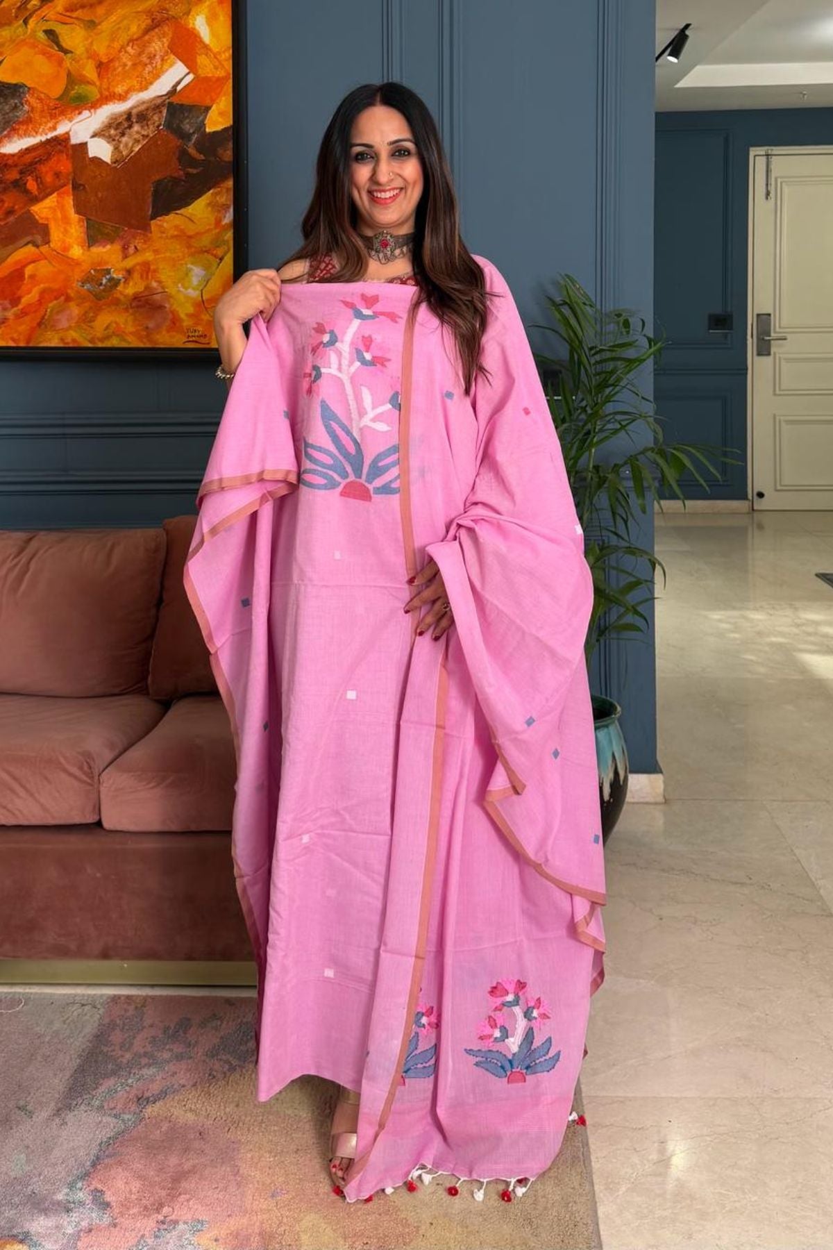 Jamdani pure cotton kurta dupatta sets!!