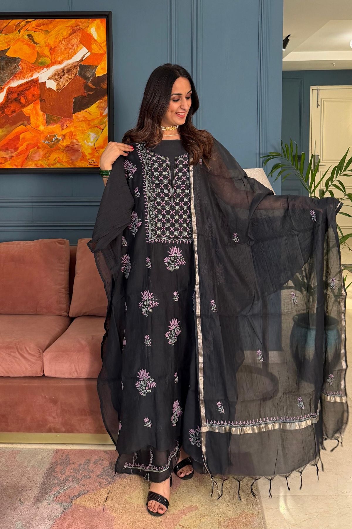 Chikankari on pure Mul cotton!!