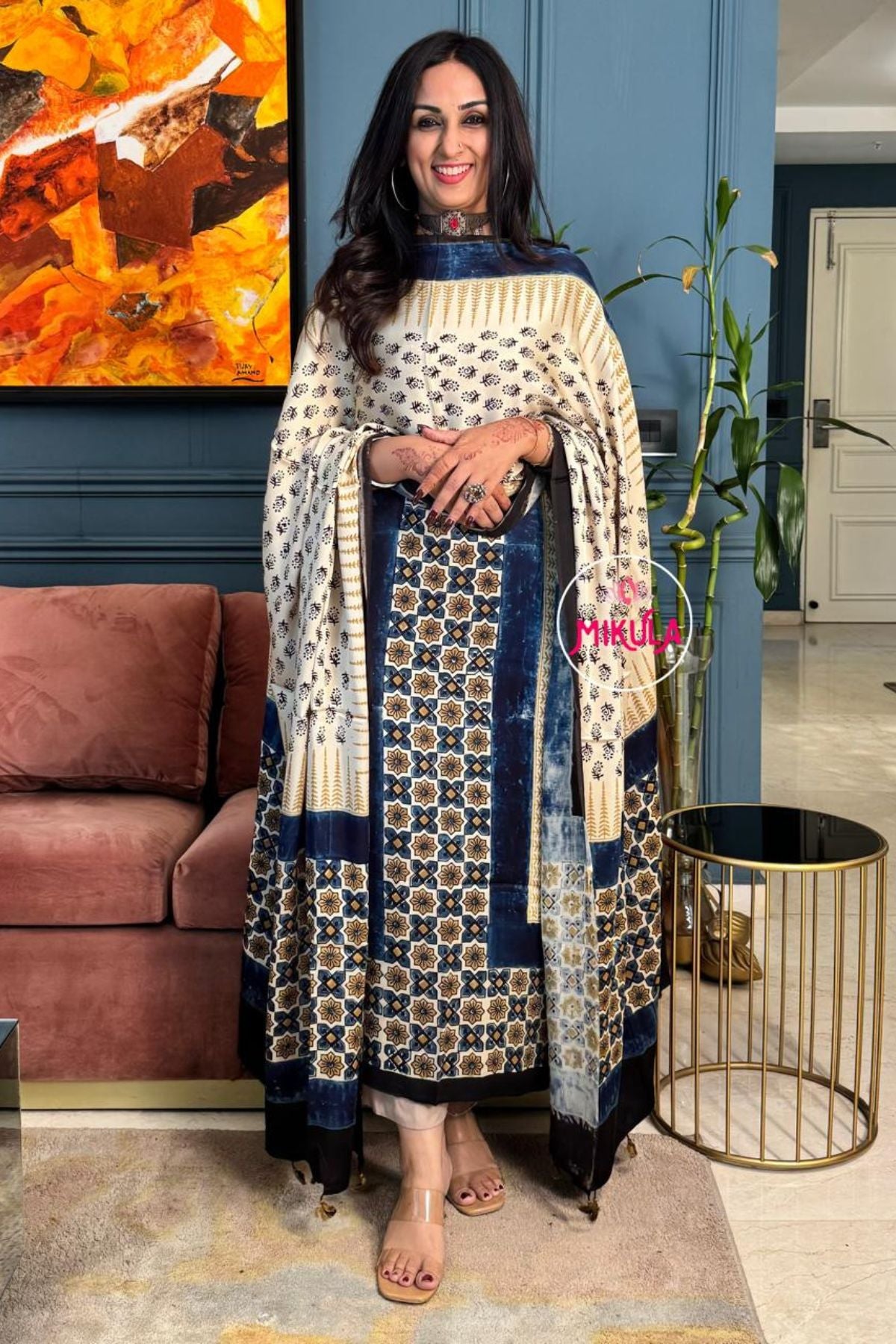 Ajrakh Modal Kurta Dupatta Set