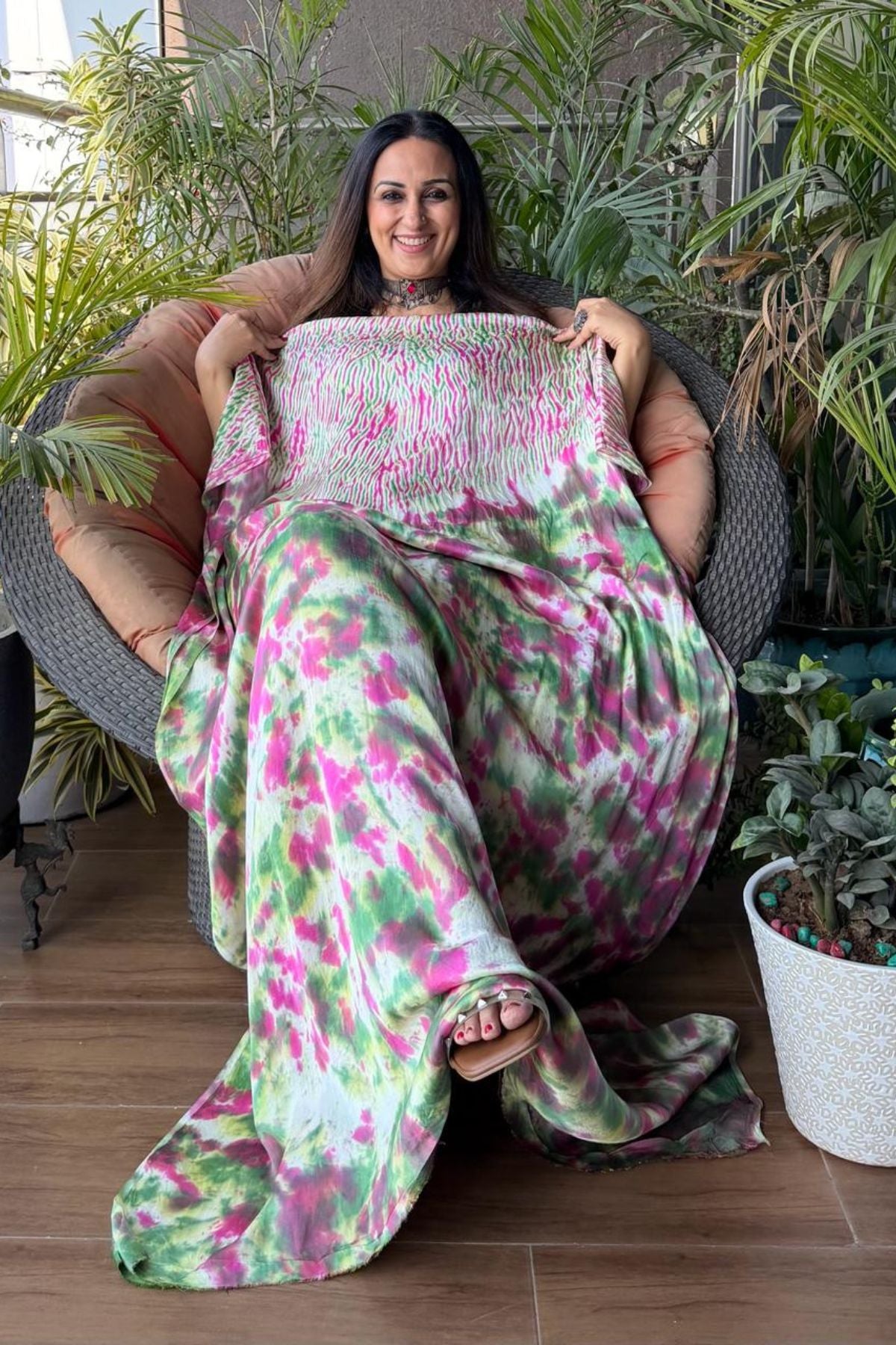 Shibori work with spray dyeing on pure modal!!