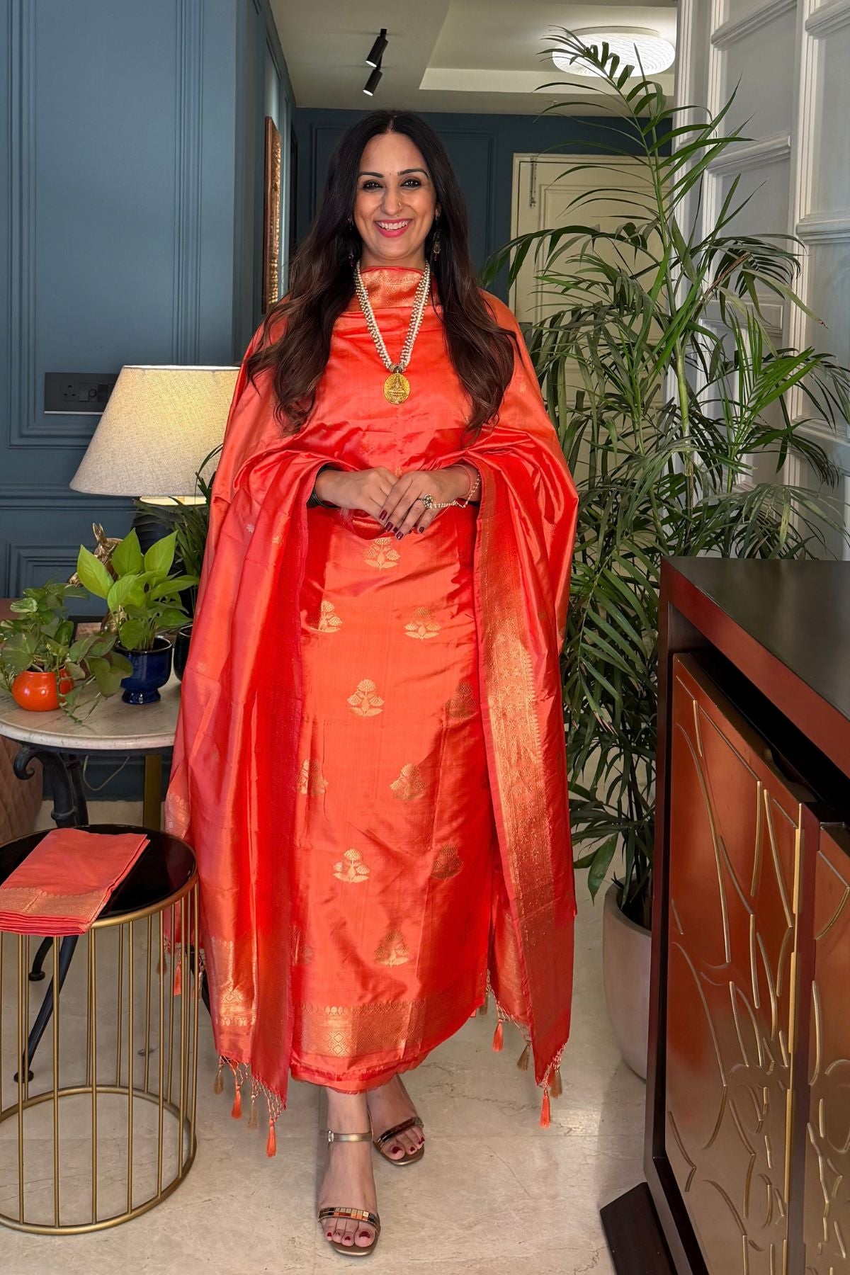 Handwoven pure Katan silk suit sets!!!