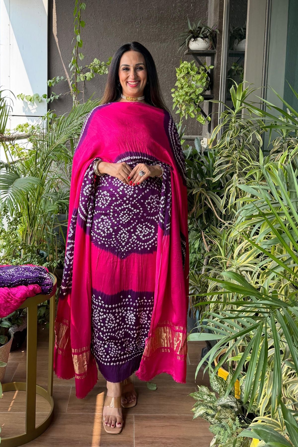 Bandhani work full sets on pure modal satin!!!