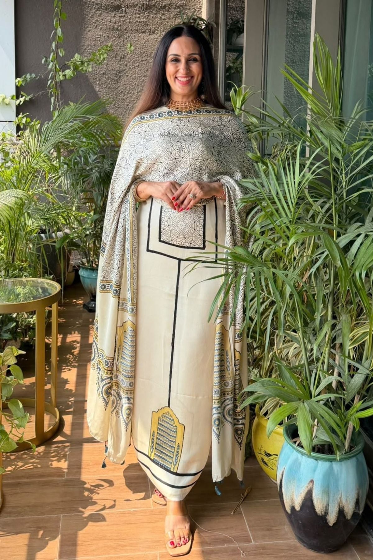 Ajrakh Modal Kurta Dupatta Set