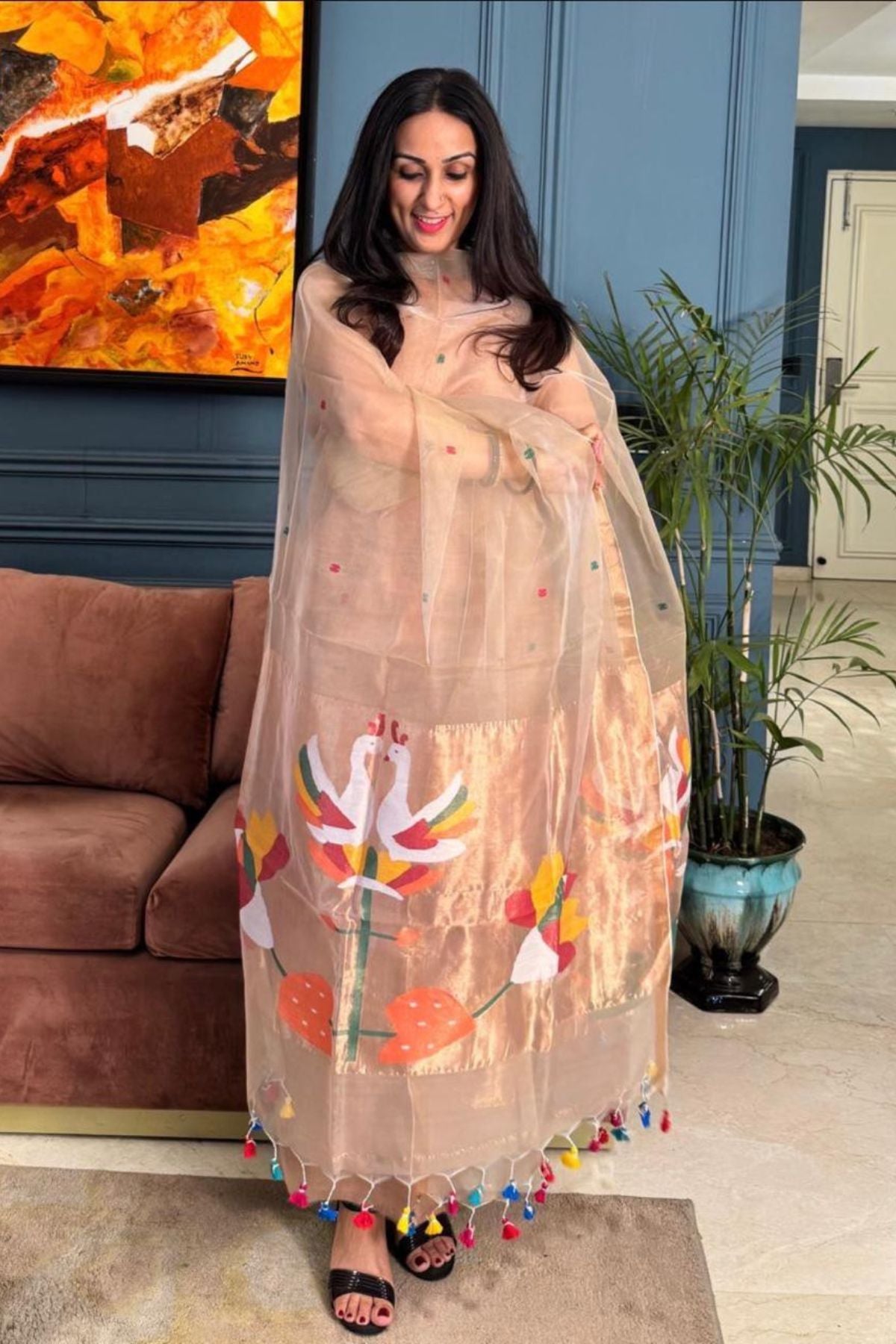 Muslin sets with Paithani inspired Jamdani work