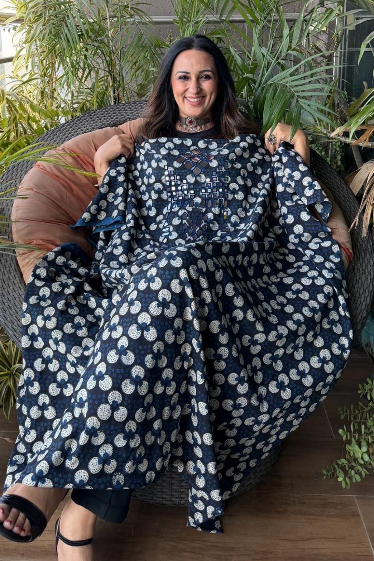 Pure Cotton Kutch mirror hand work kurta fabrics!!