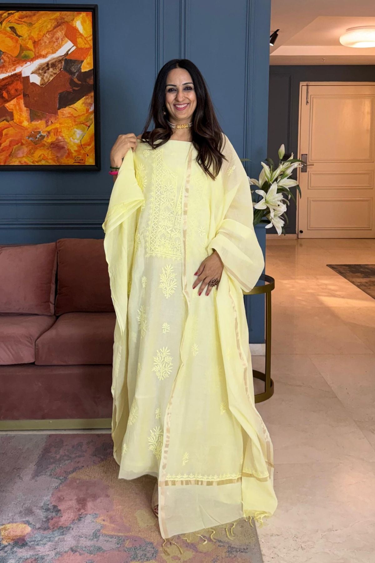 Chikankari on pure Mul cotton!!