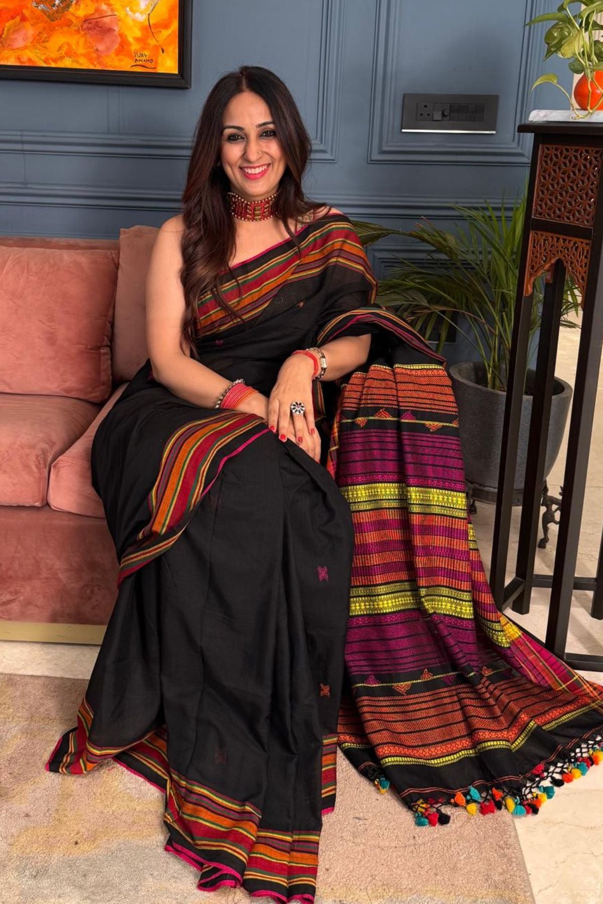 Mercerised cotton Bhujodi inspired sarees
