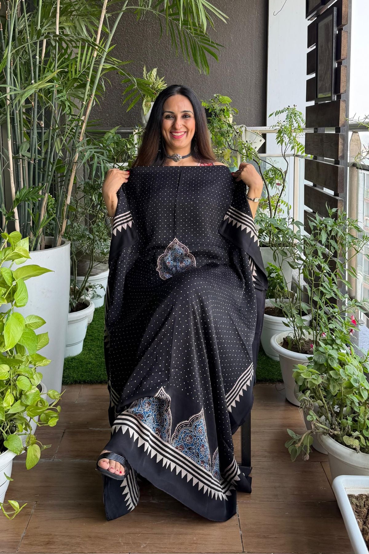 Ajrakh kurta fabric on pure modal !!