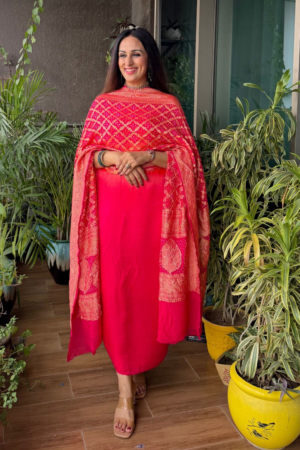Banarasi khaddi georgette bandhani sets!!!