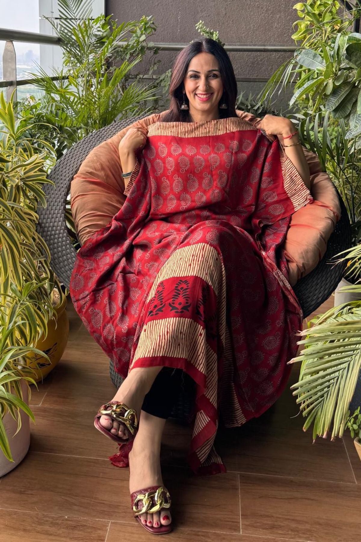 Ajrakh on pure modal satin