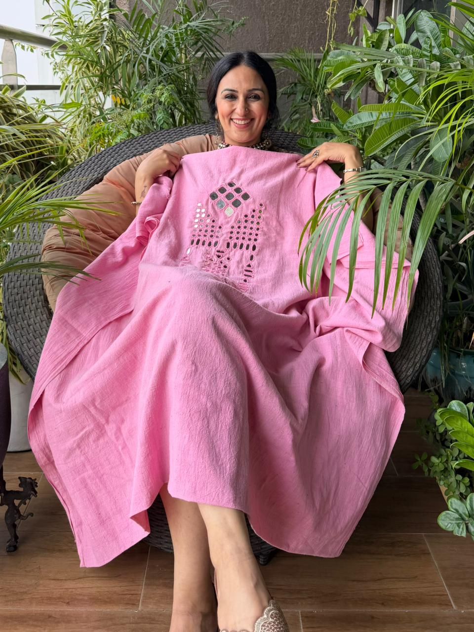 Kutch Mirror work on pure Kala cotton!!!