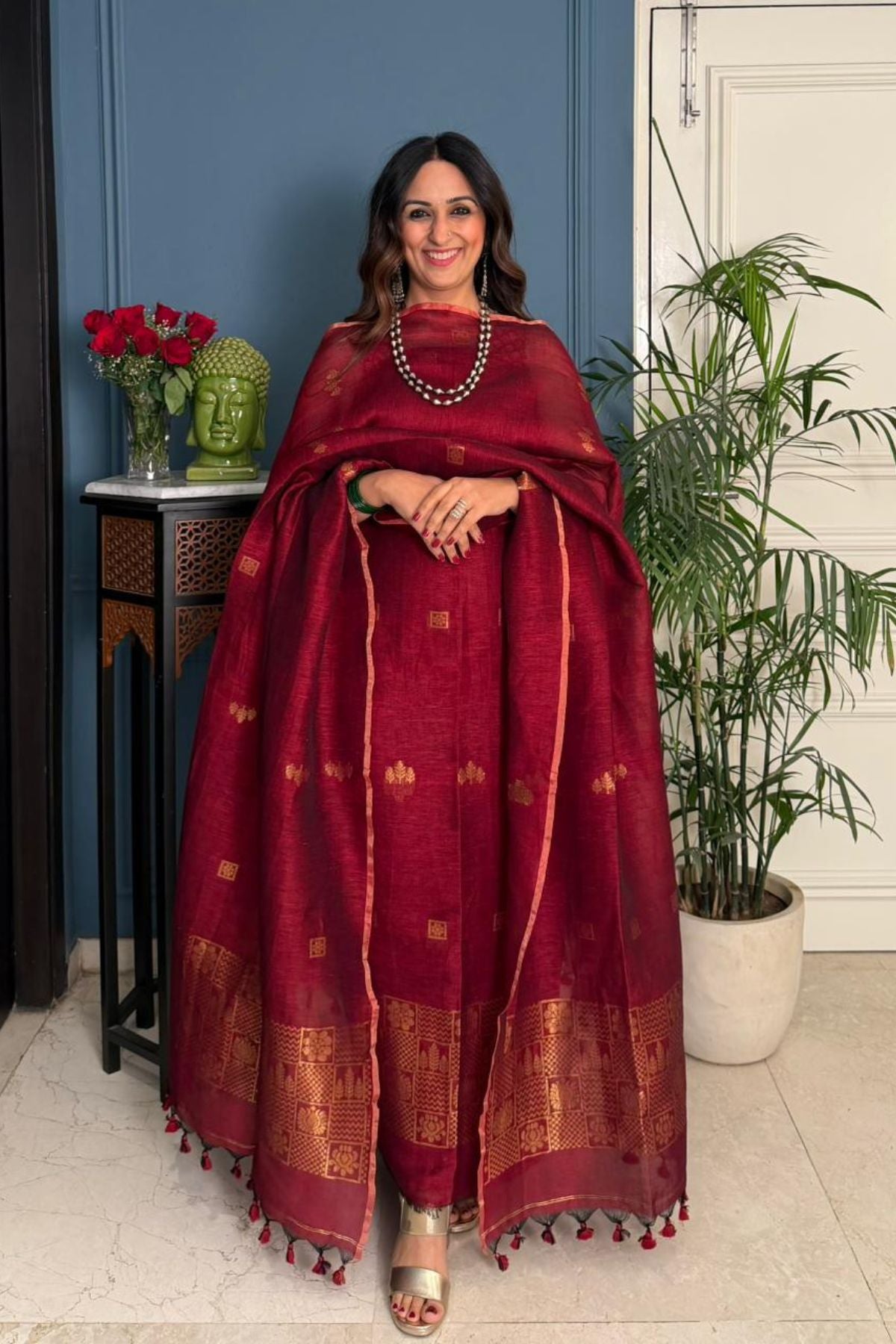 Jayshree linen kurta dupatta set