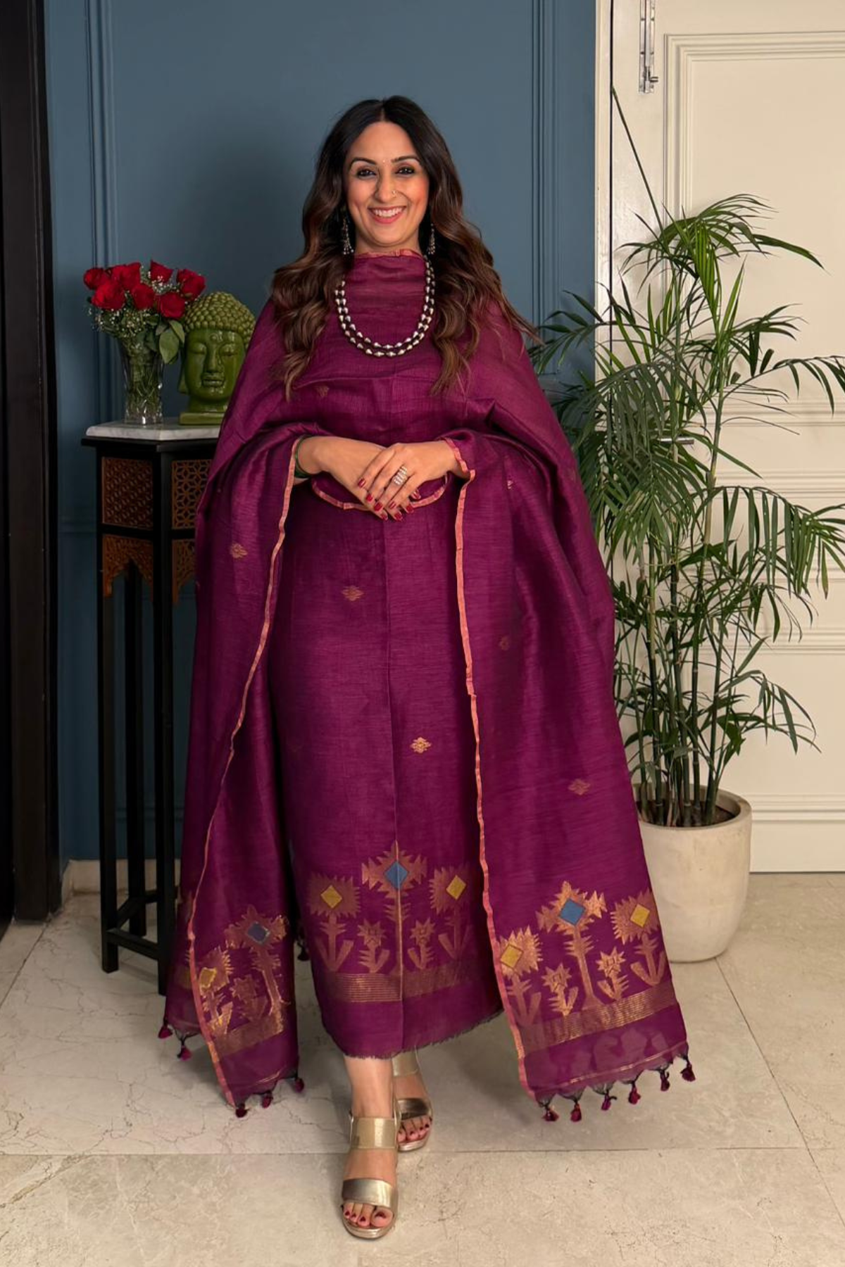 Jayshree linen kurta dupatta set