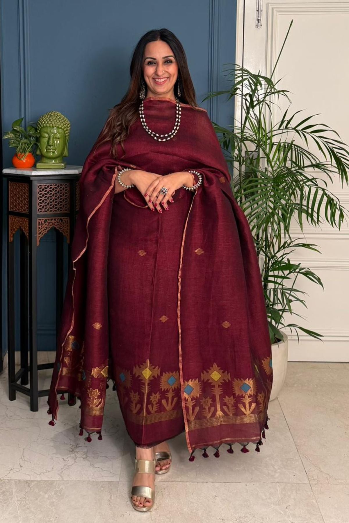 Jayshree linen kurta dupatta set