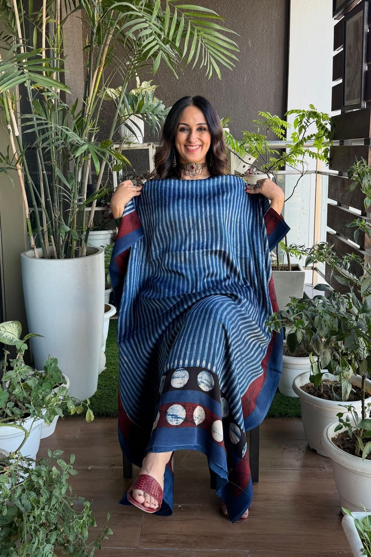 Ajrakh kurta fabric on pure modal !!