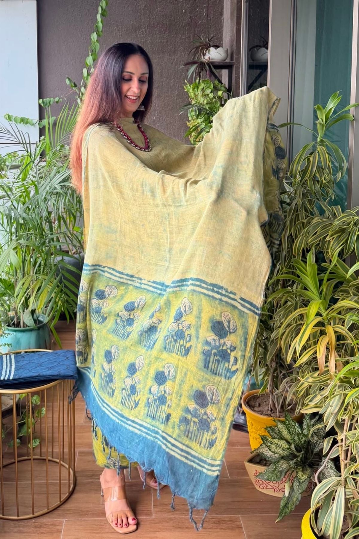 Handblocked Slub cotton linen full sets!!