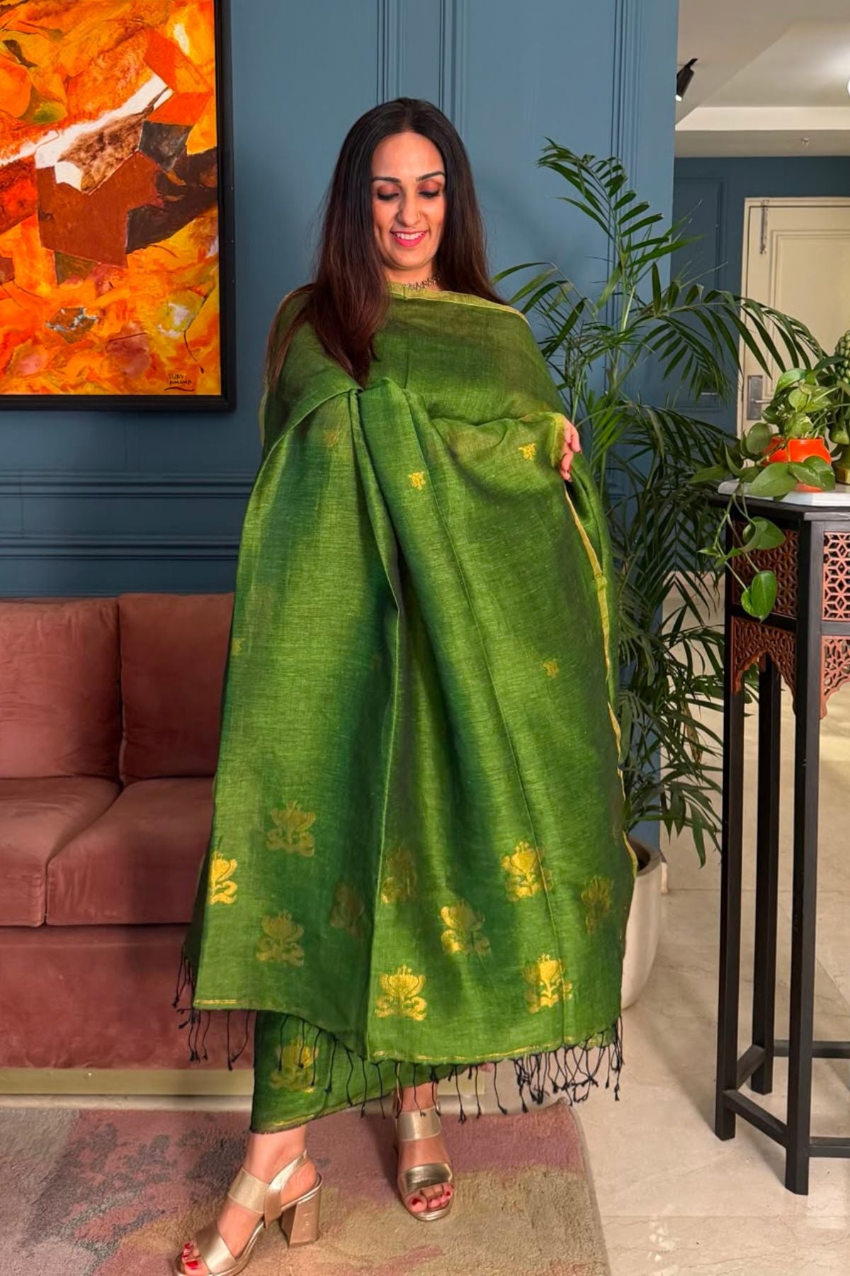 Jayshree linen kurta Dupatta sets