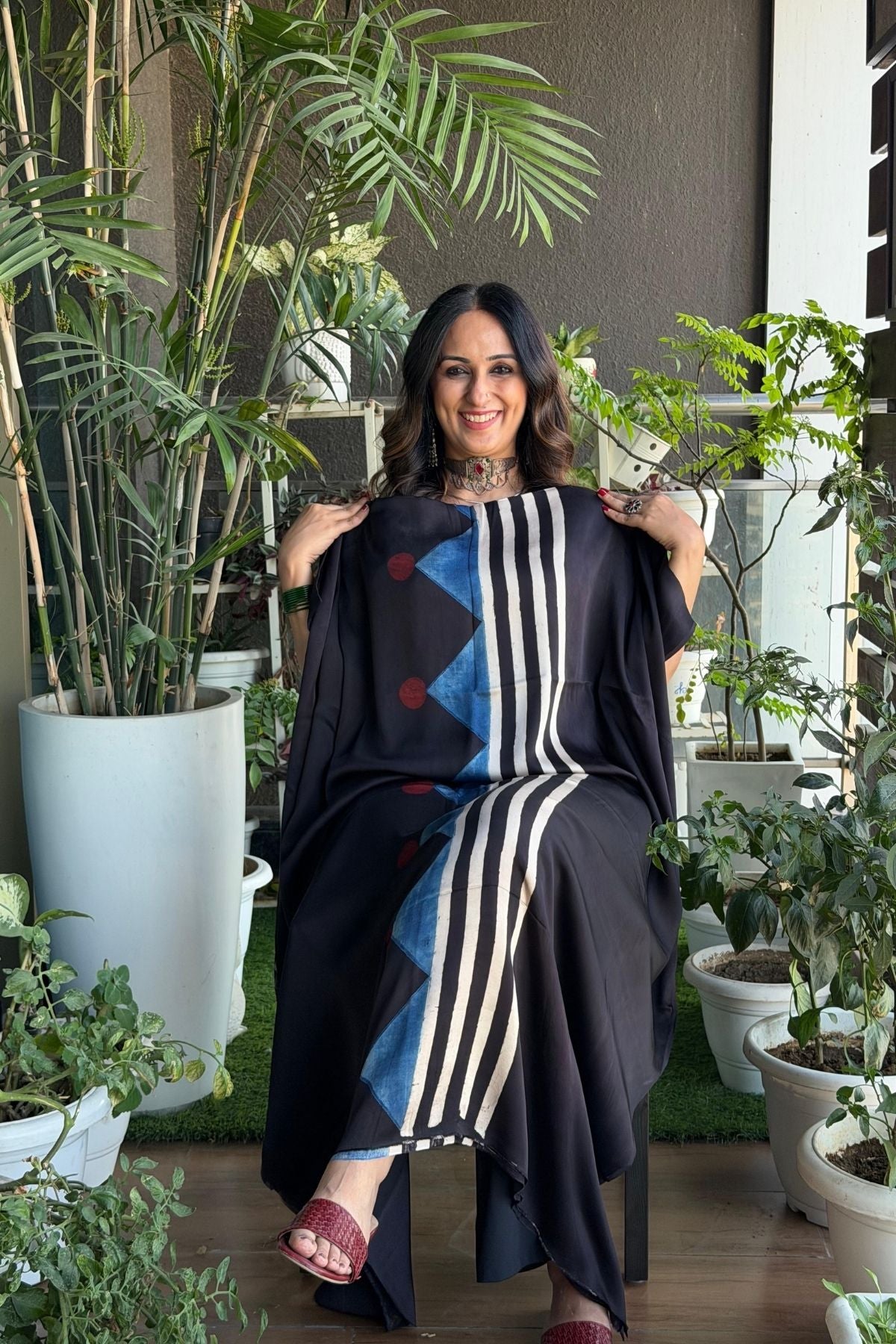 Ajrakh kurta fabric on pure modal !!