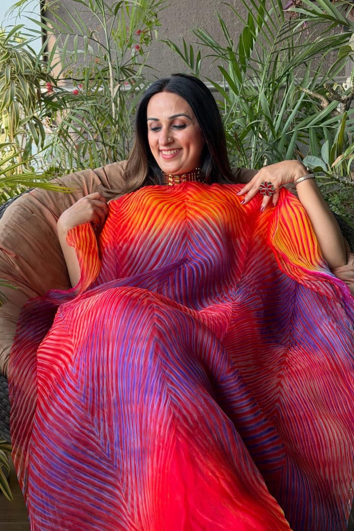 Arashi- Pure Organza Multi Shibori kurta fabric!!!