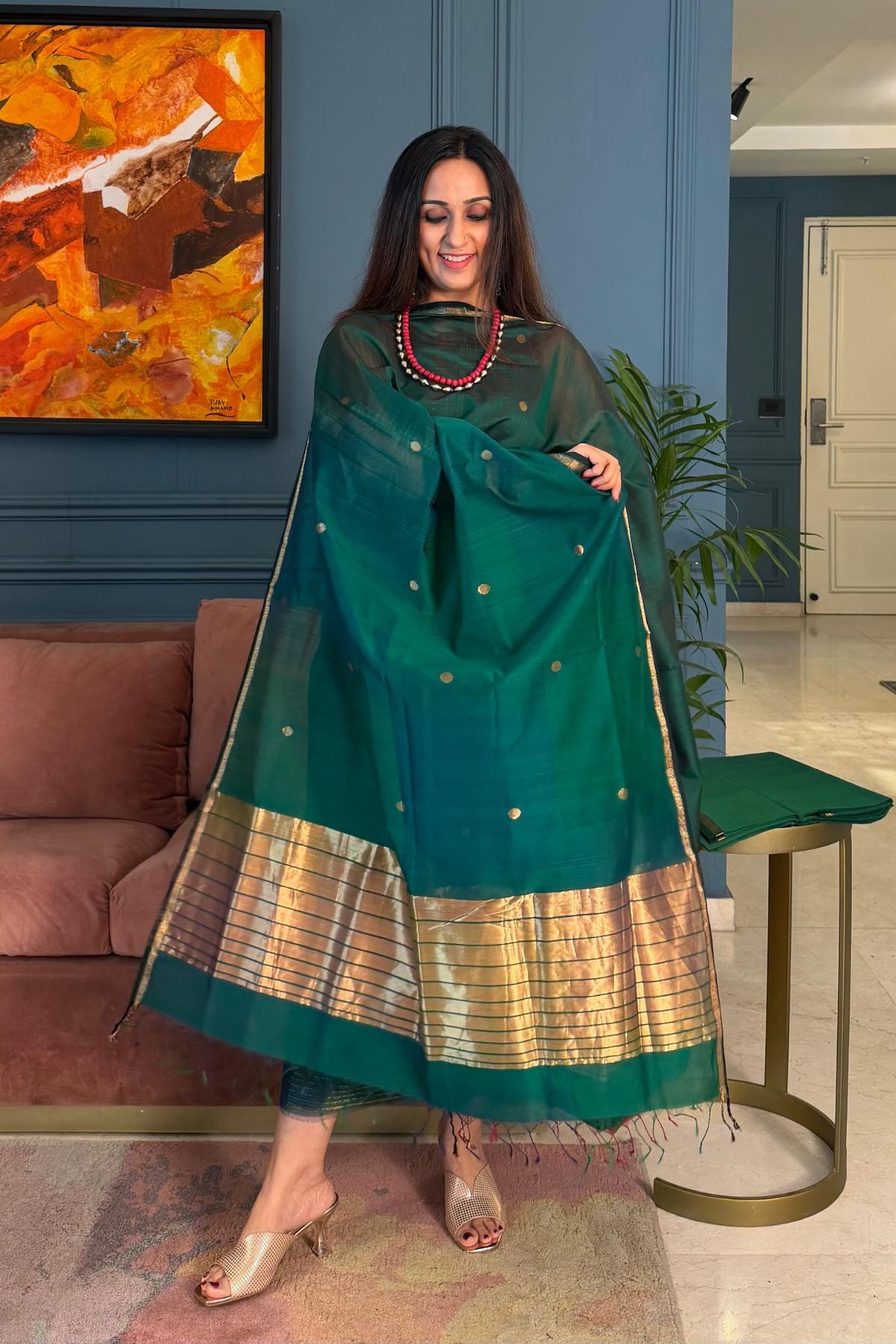 Handloom pure Maheshwari silk full sets