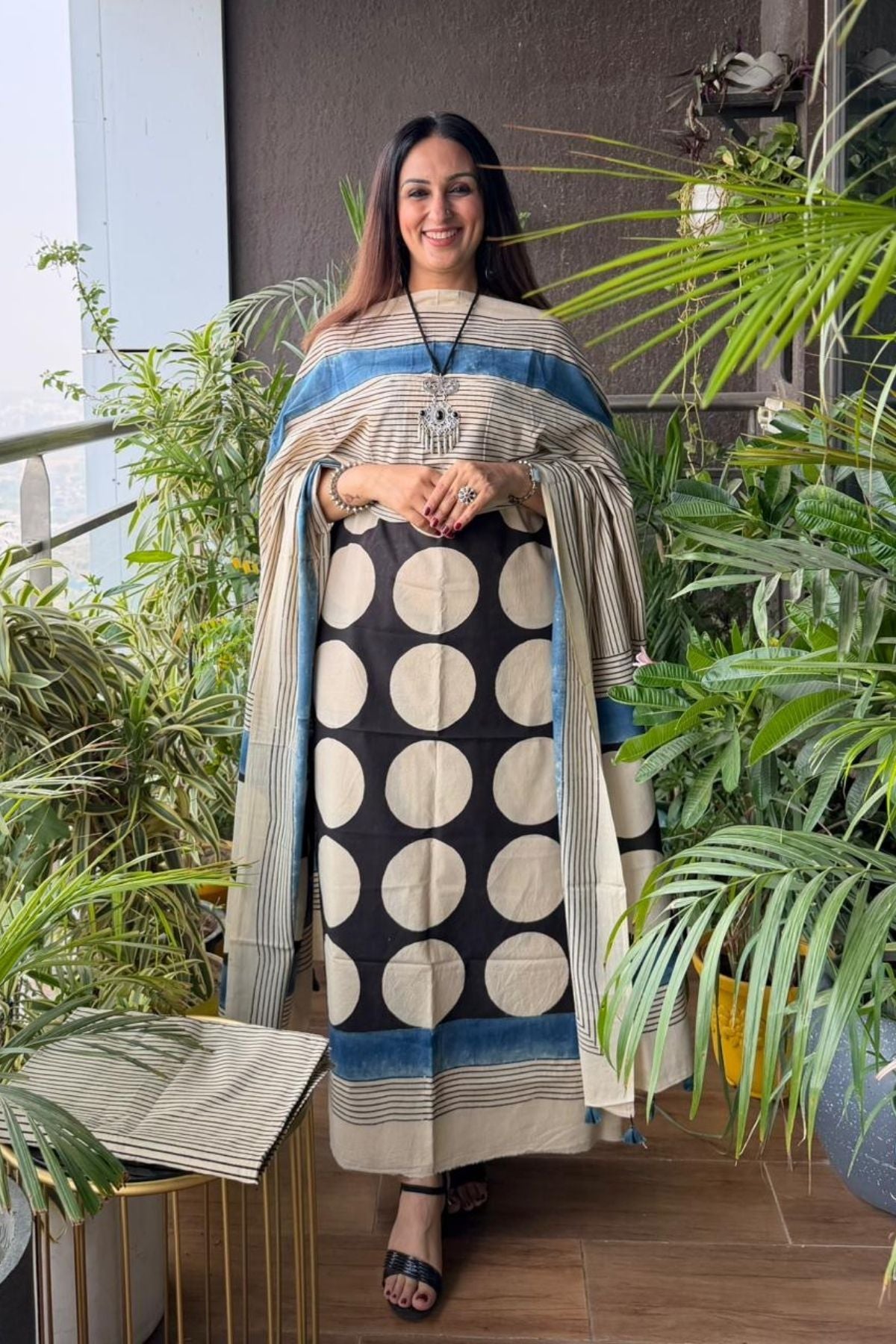 Handblocked Ajrakh Taj cotton full sets!!