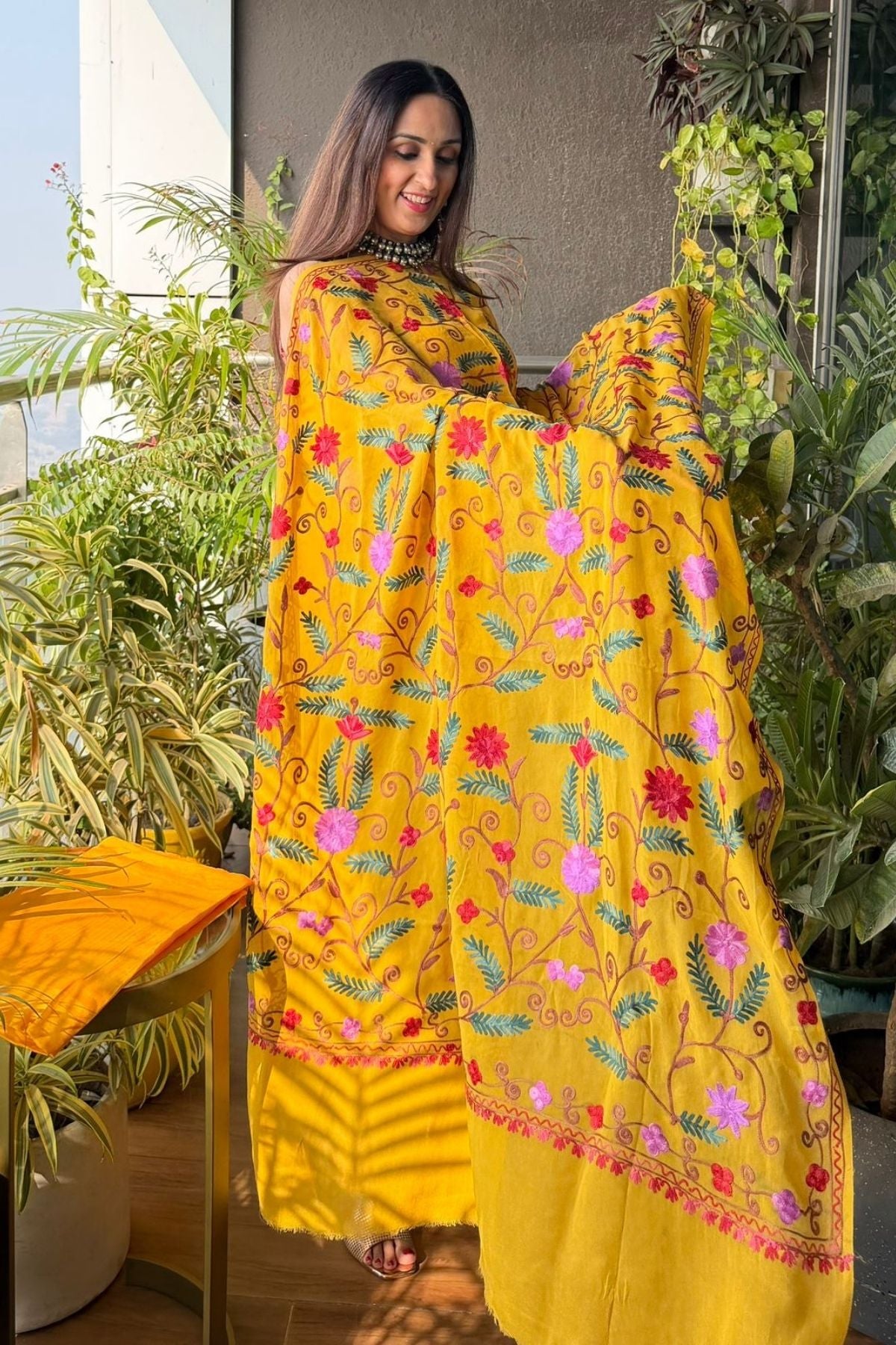 Kashmiri embroidery on Georgette full suit sets