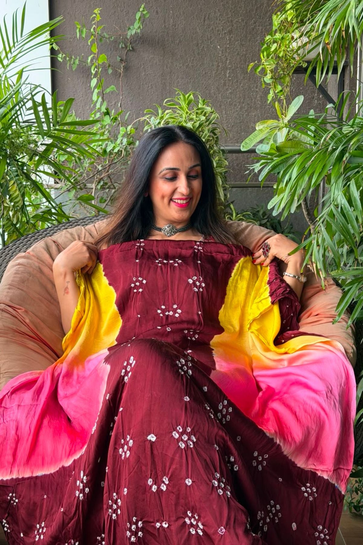 Hand BANDHANI work with ombré dyeing!!!