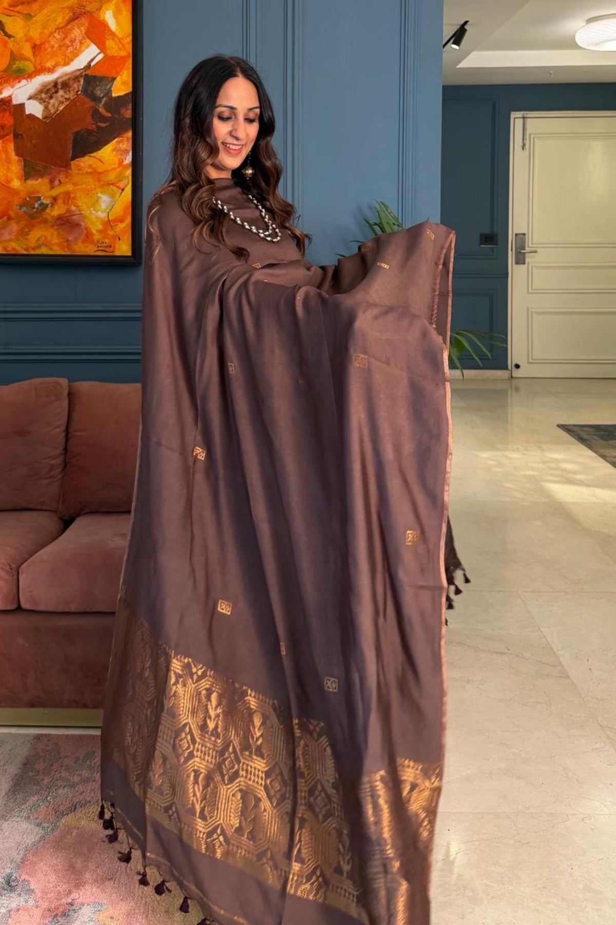 Premium Bangalore cotton with Banarasi weave kurta dupatta sets