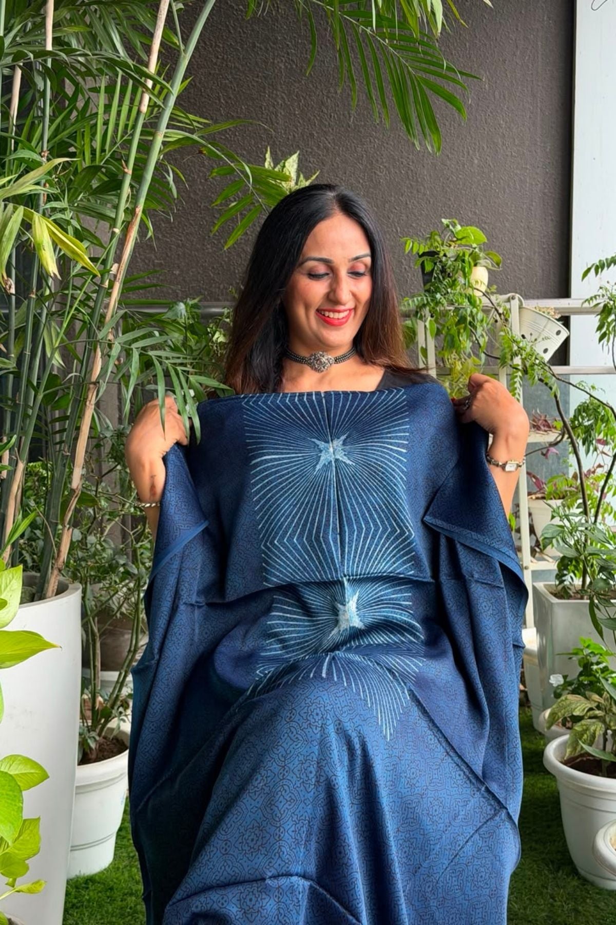 Ajrakh kurta fabric on pure modal !!