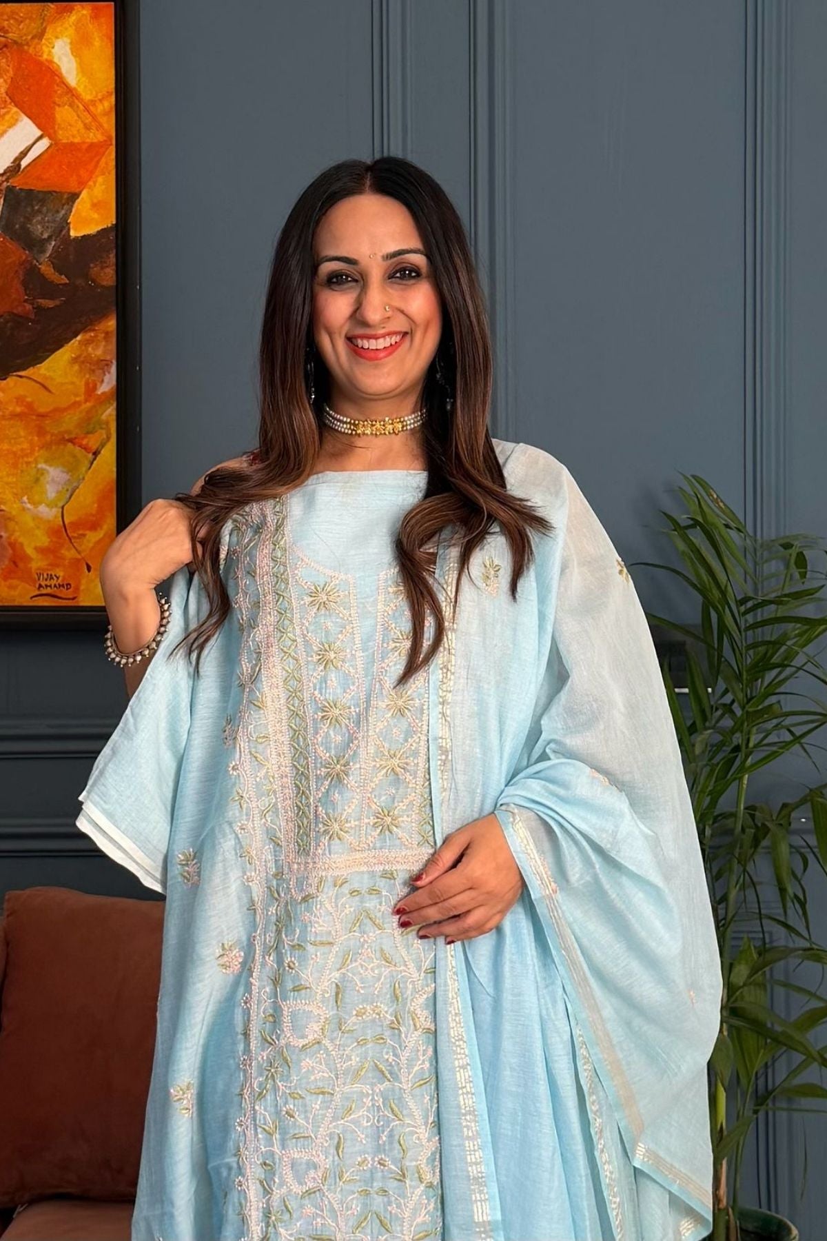 Chikankari on pure Mul cotton!!