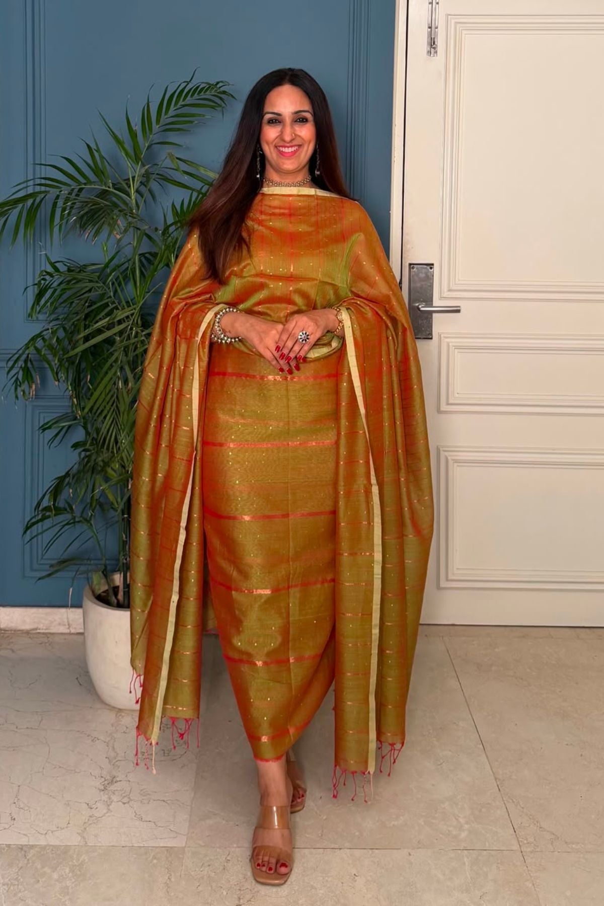 Pure cotton kurta dupatta sets with handwoven pocket sequins!!