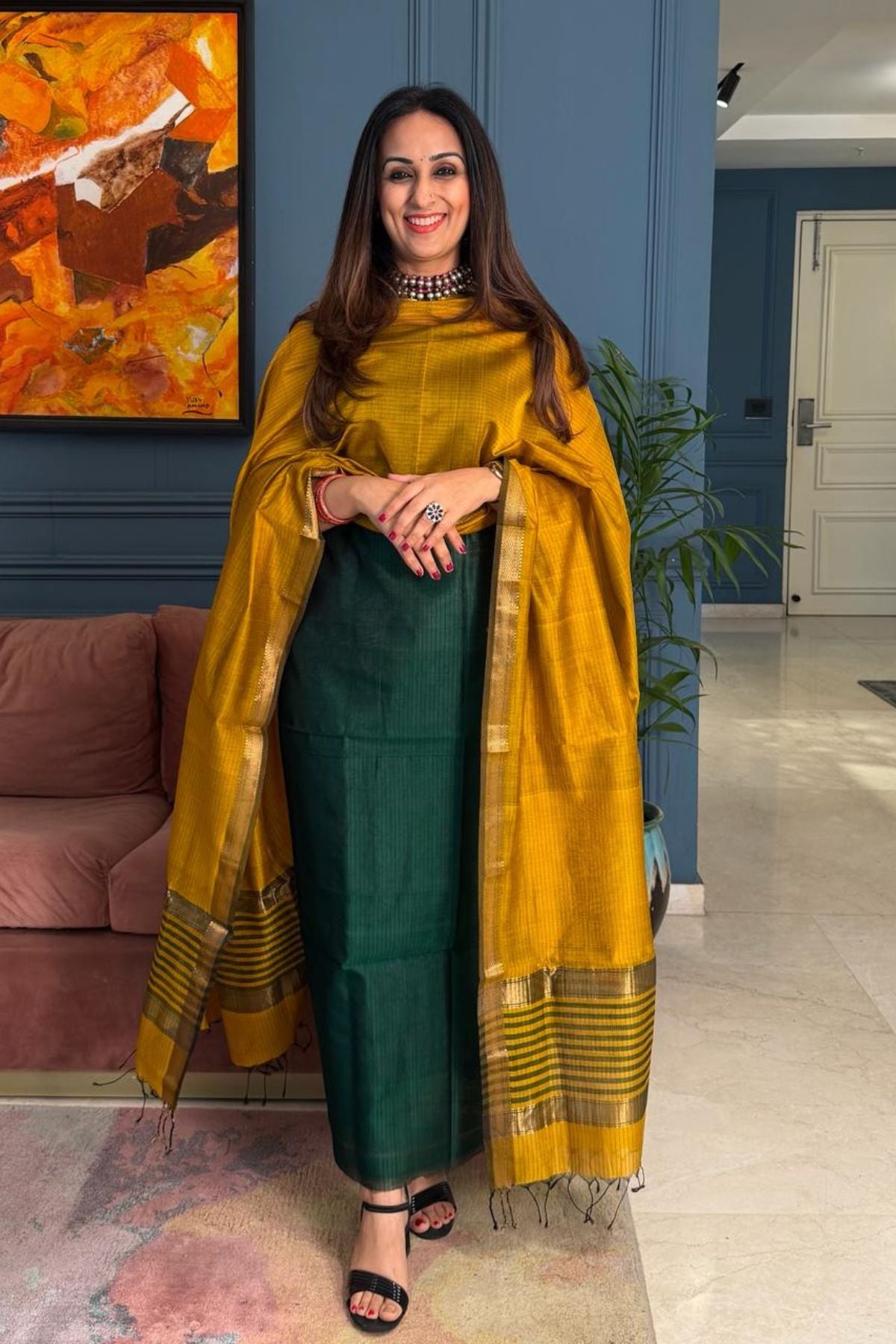 Summer special Maheshwari silk kurta dupatta set!!