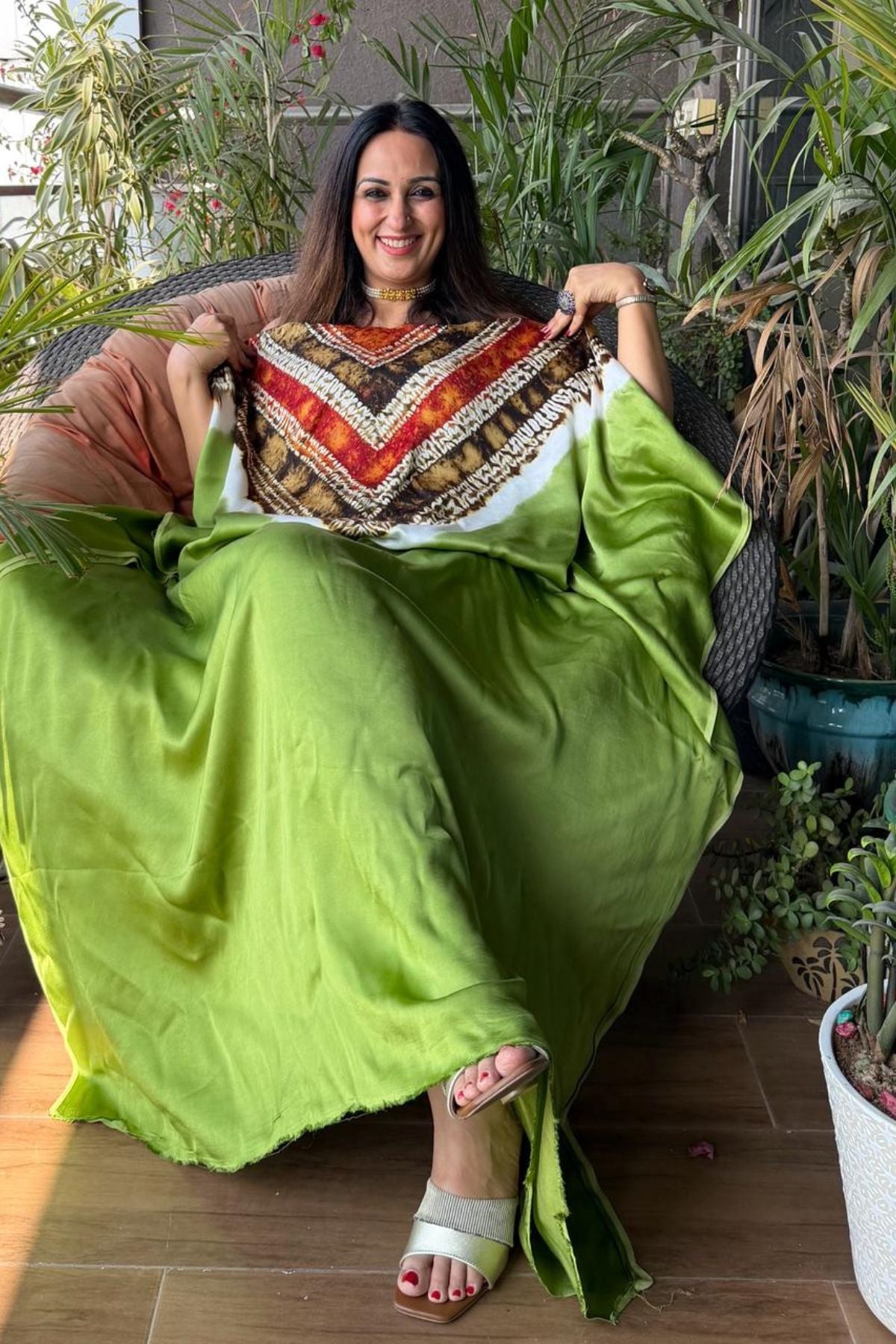Handblocked Shibori-marble dyed kurta on pure Modal