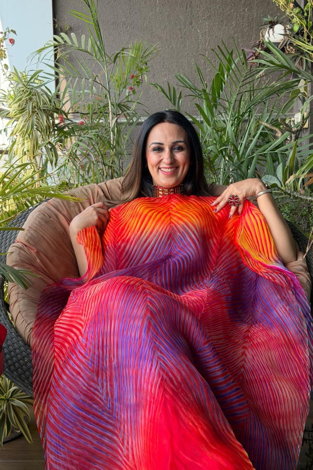 Arashi- Pure Organza Multi Shibori kurta fabric!!!