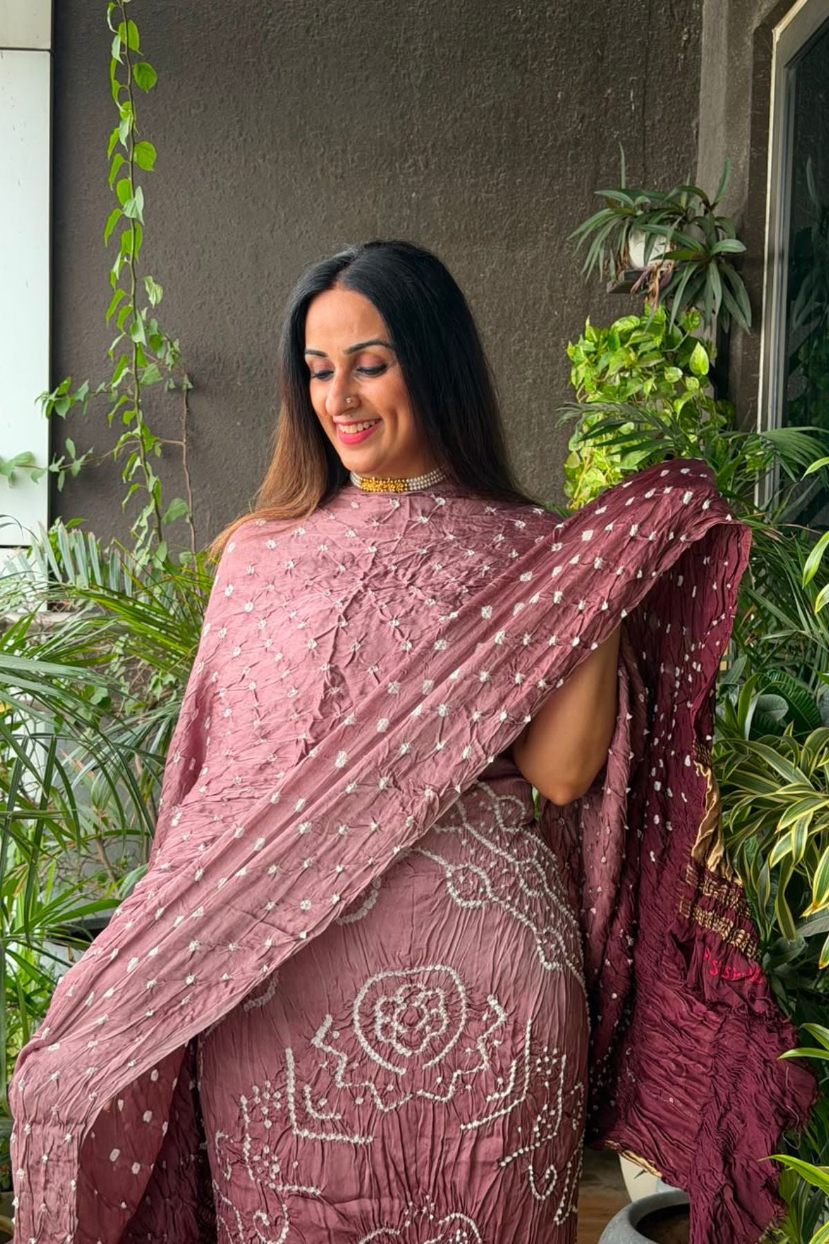 Hand done BANDHANI full set on pure modal!!