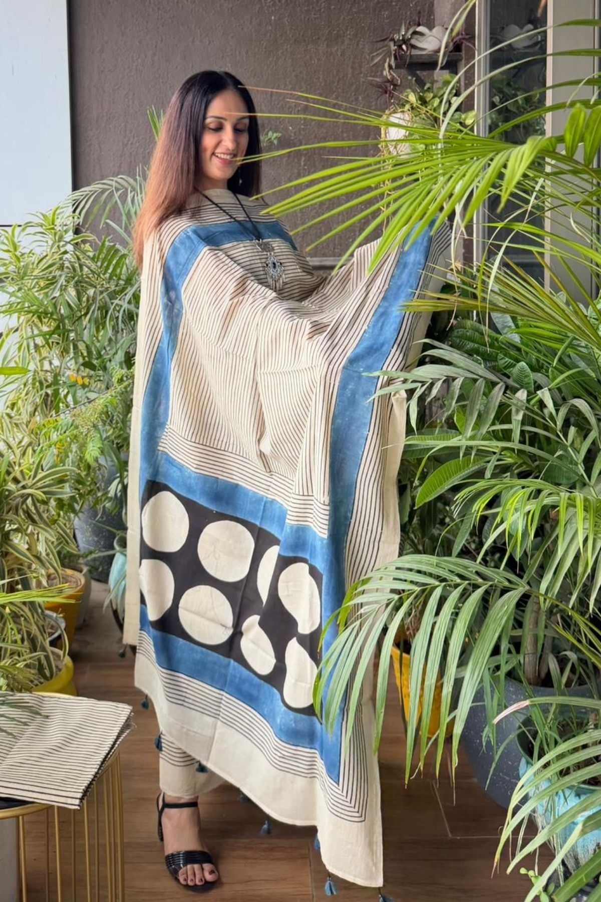 Handblocked Ajrakh Taj cotton full sets!!